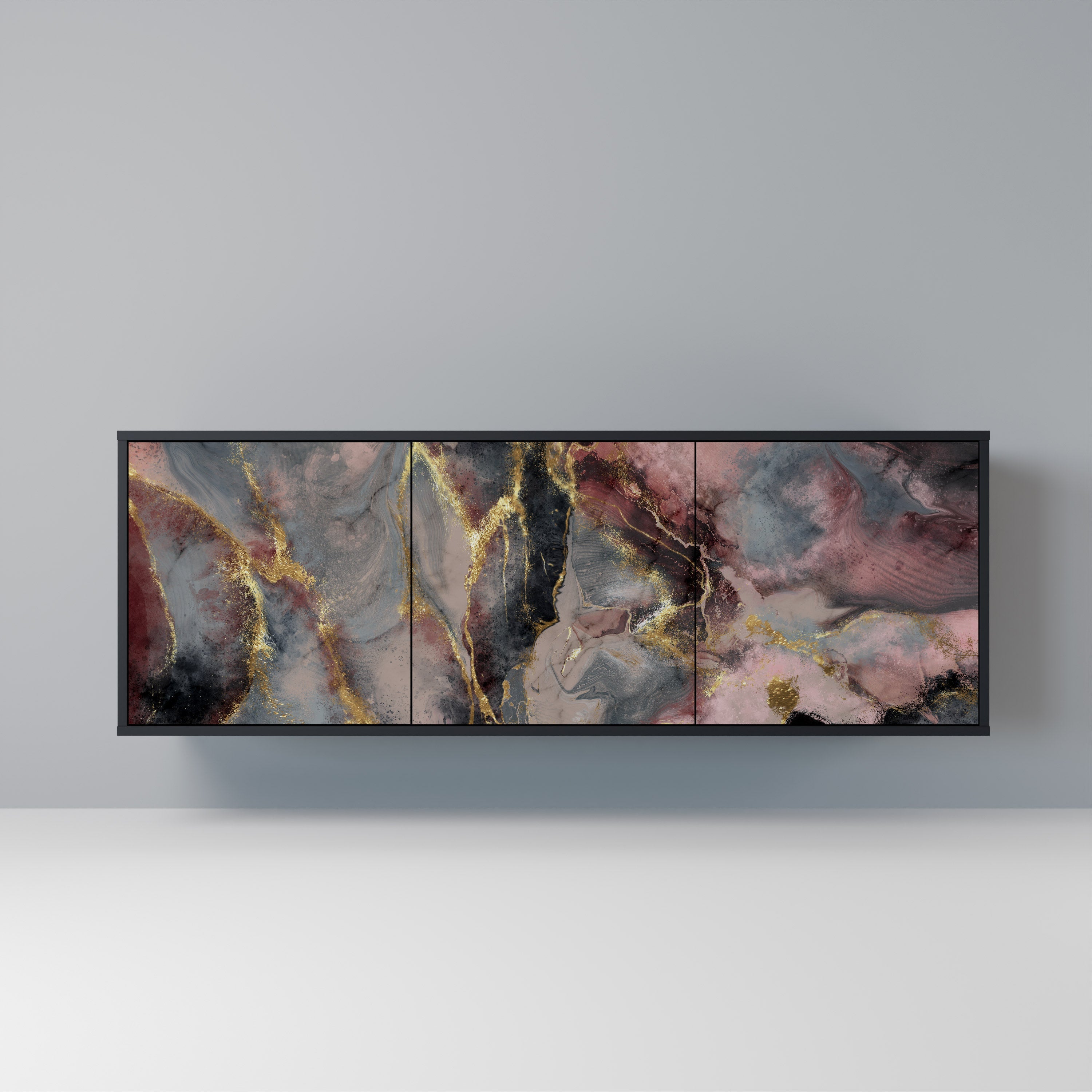 Buffet 3 portes GOLDEN TIDES en finition noire