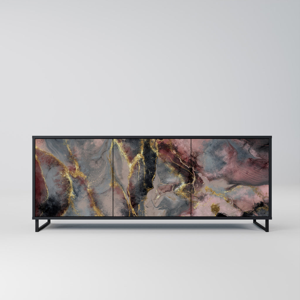 Buffet 3 portes GOLDEN TIDES en finition noire