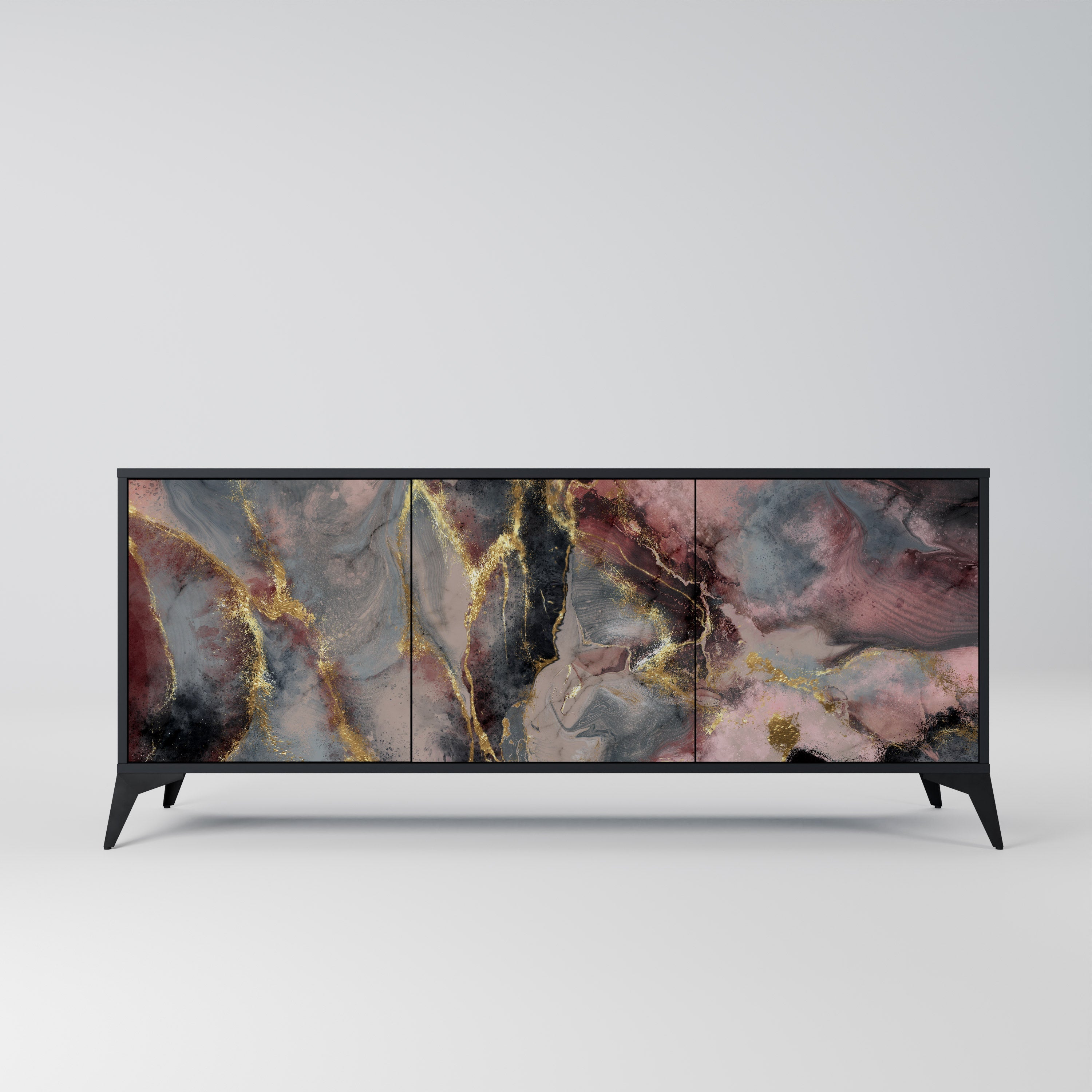 Buffet 3 portes GOLDEN TIDES en finition noire