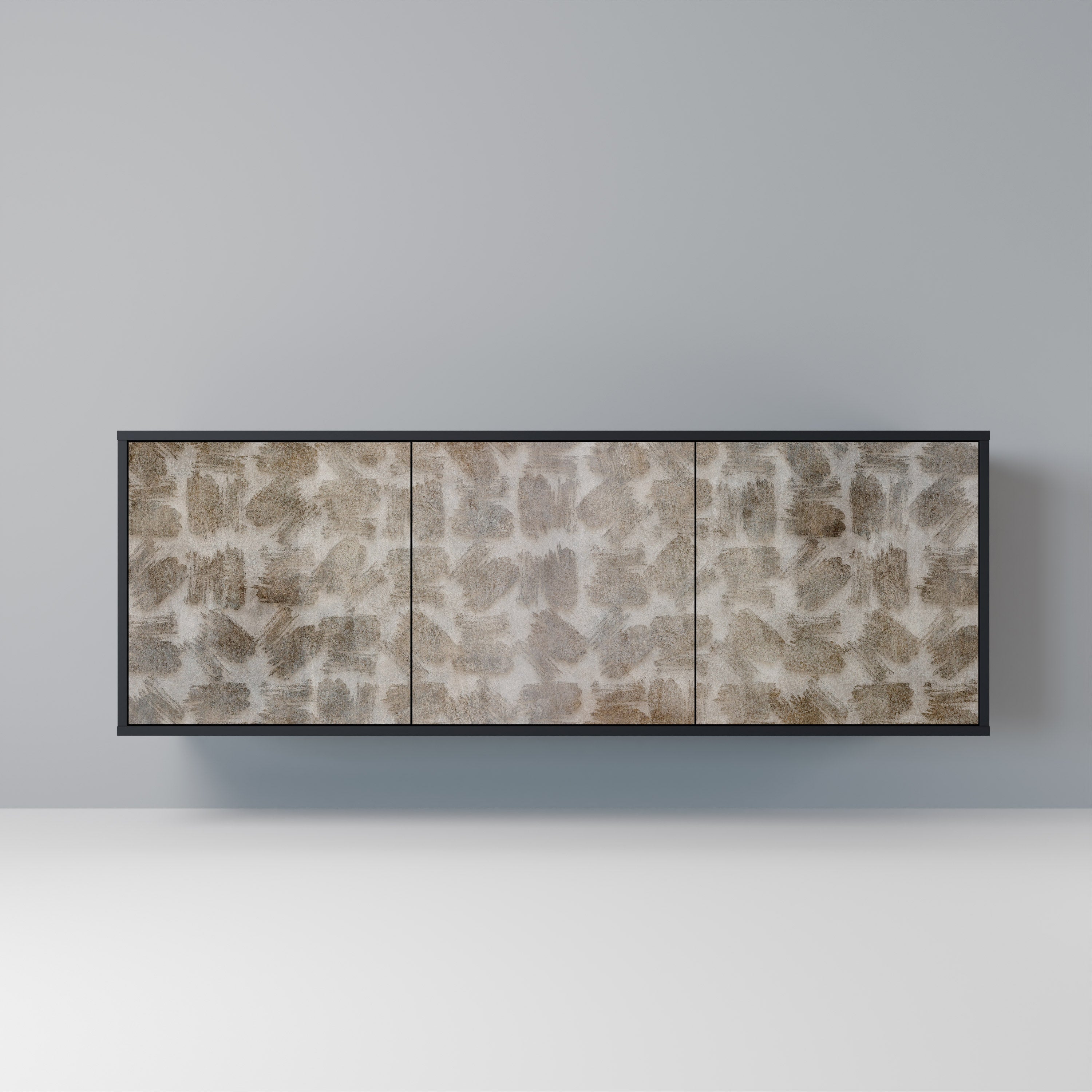 Buffet 3 portes légèrement flou en finition noire