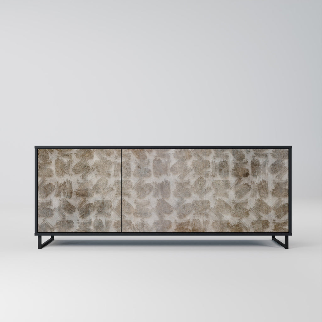 Buffet 3 portes légèrement flou en finition noire