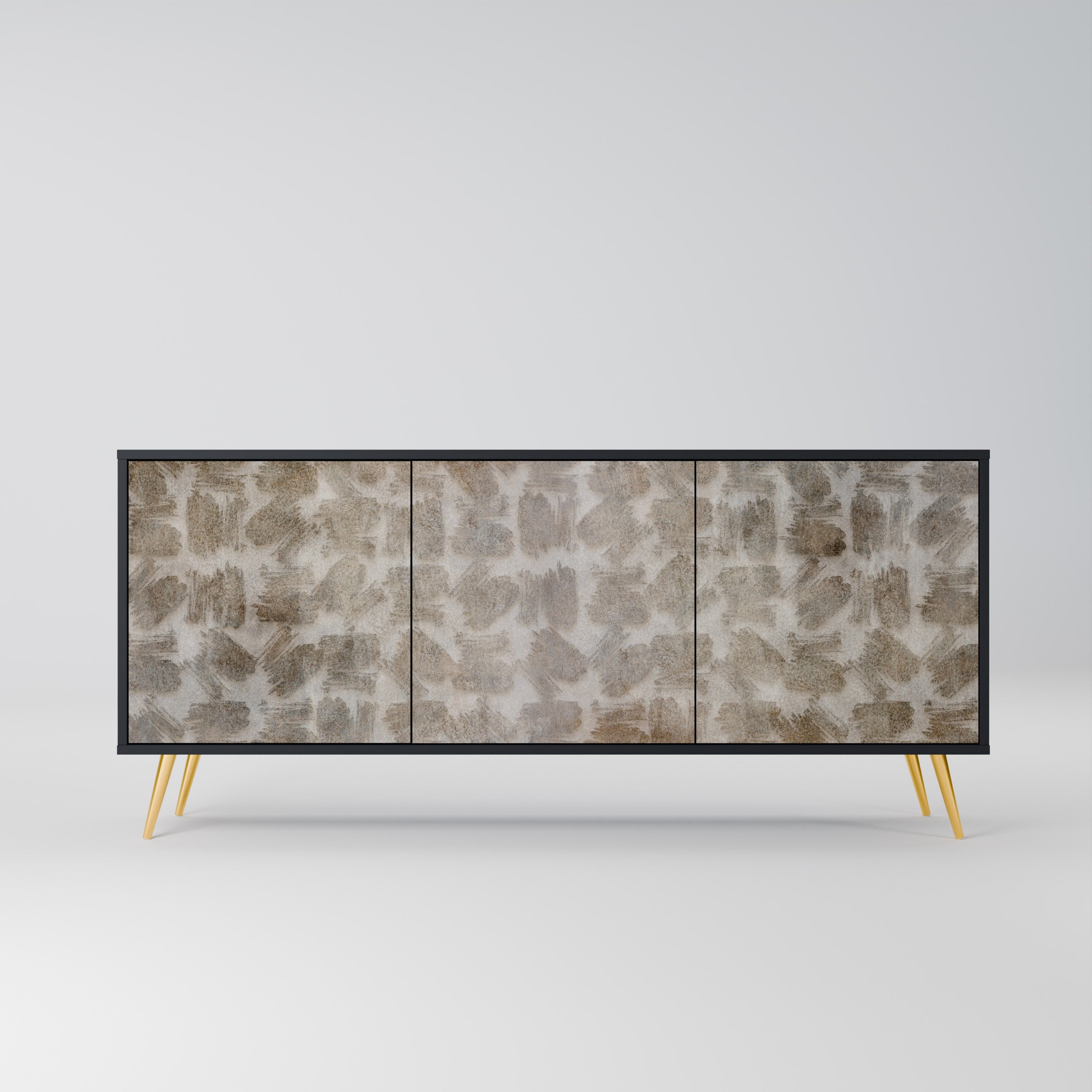 Buffet 3 portes légèrement flou en finition noire