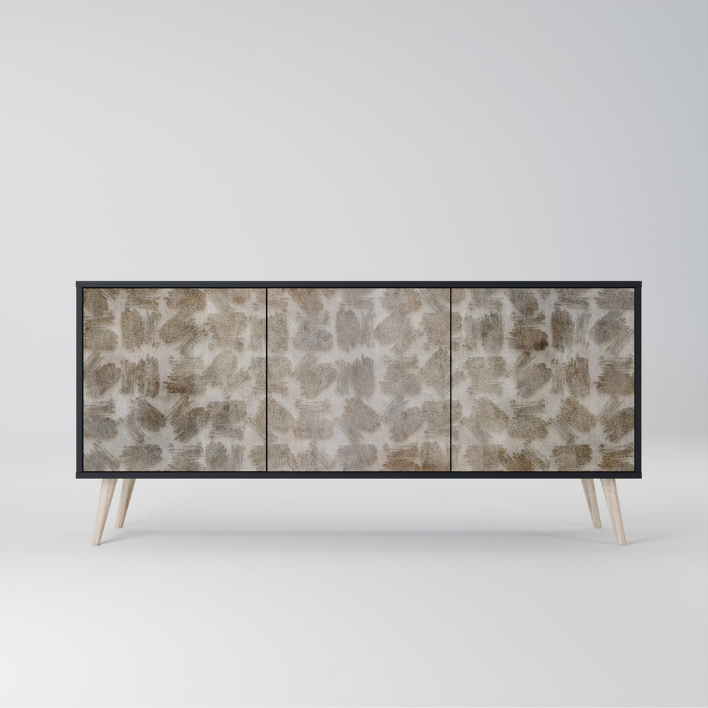 Buffet 3 portes légèrement flou en finition noire