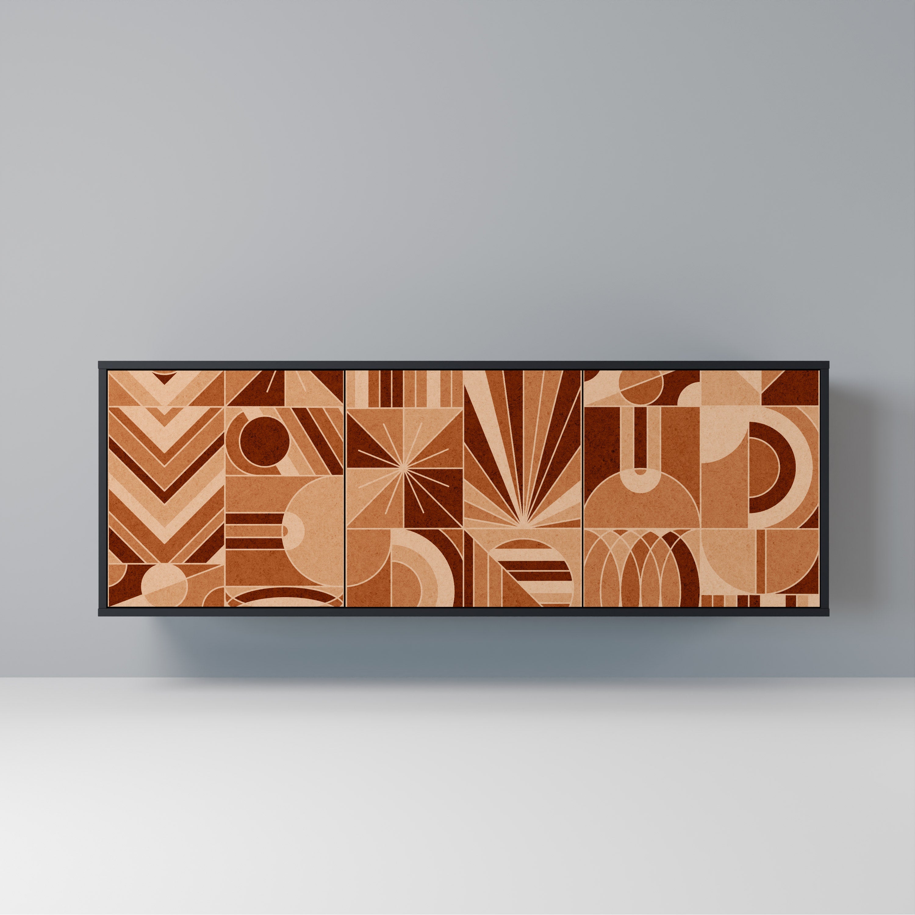 Buffet 3 portes PRISM MOSAIC finition noire