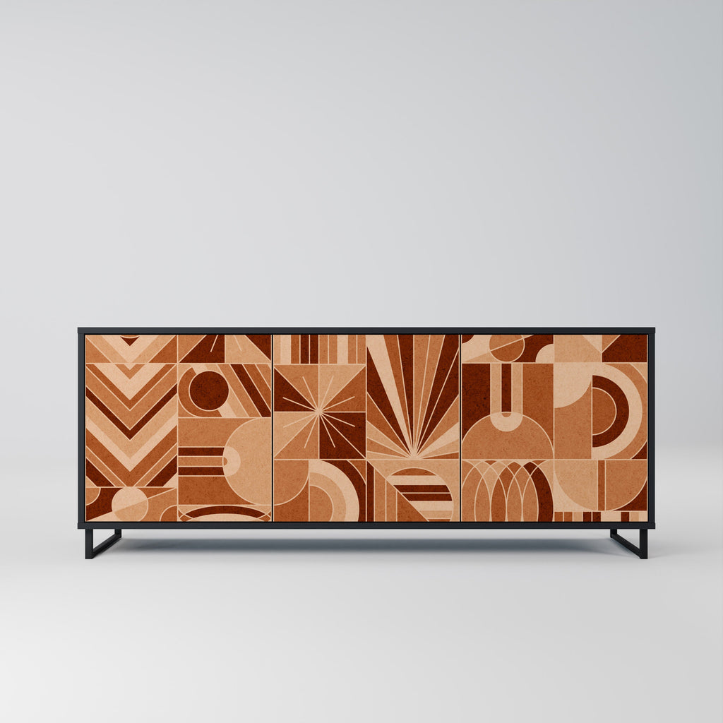 Buffet 3 portes PRISM MOSAIC finition noire