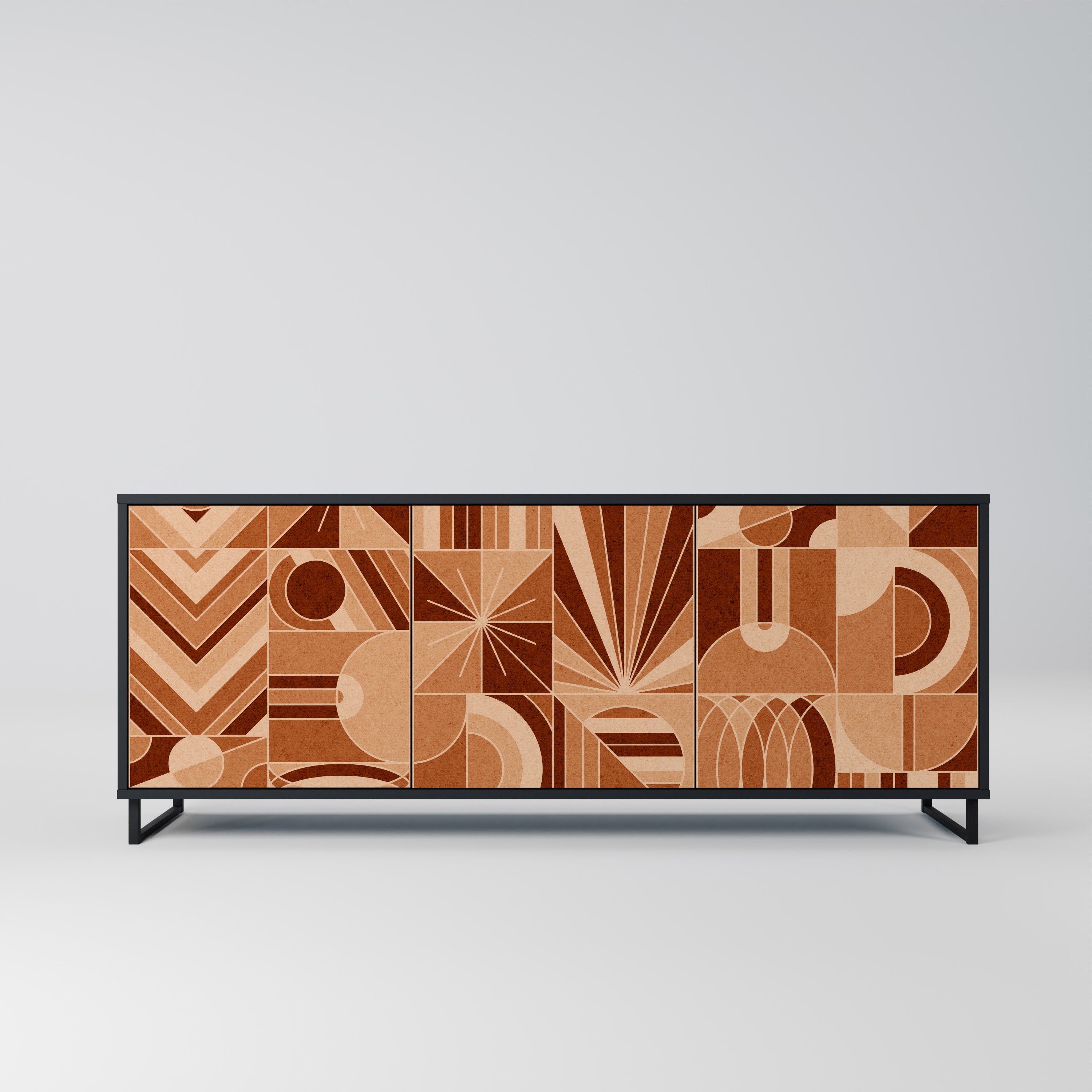 Buffet 3 portes PRISM MOSAIC finition noire