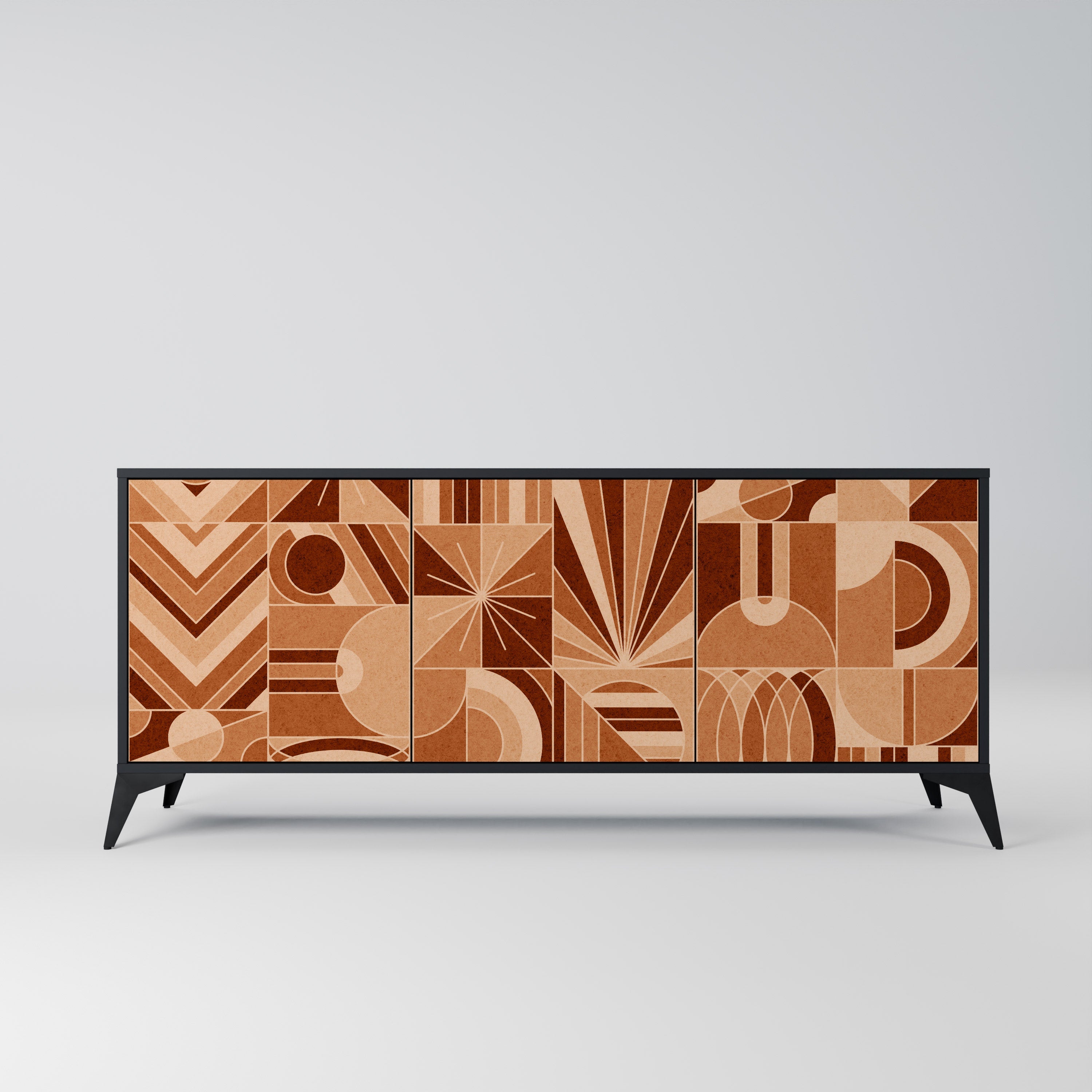 Buffet 3 portes PRISM MOSAIC finition noire