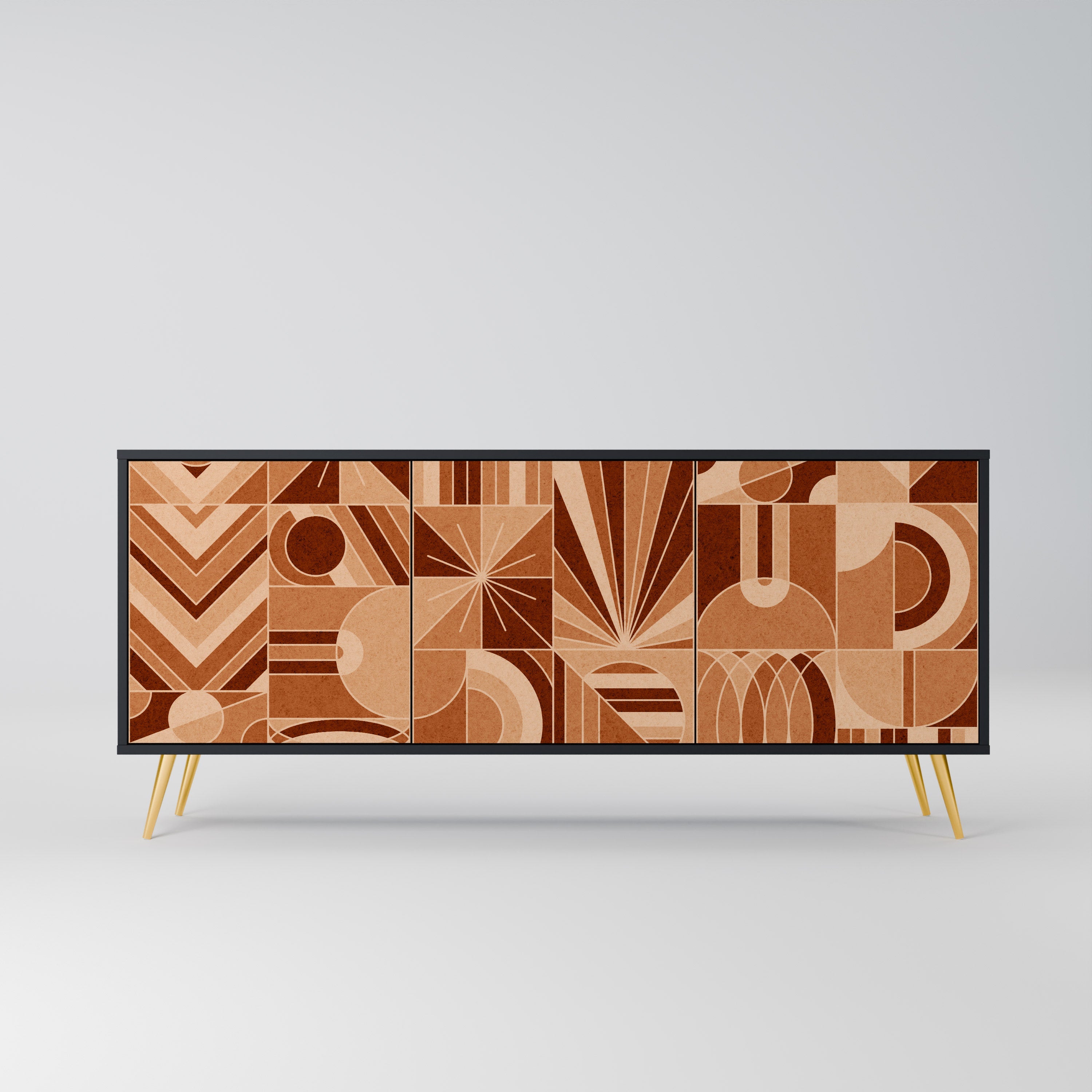 Buffet 3 portes PRISM MOSAIC finition noire