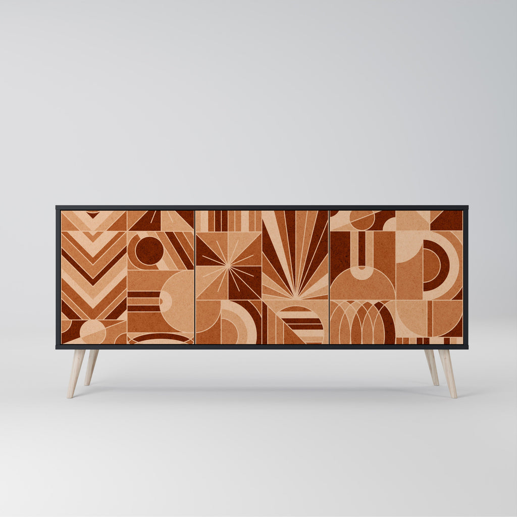 Buffet 3 portes PRISM MOSAIC finition noire