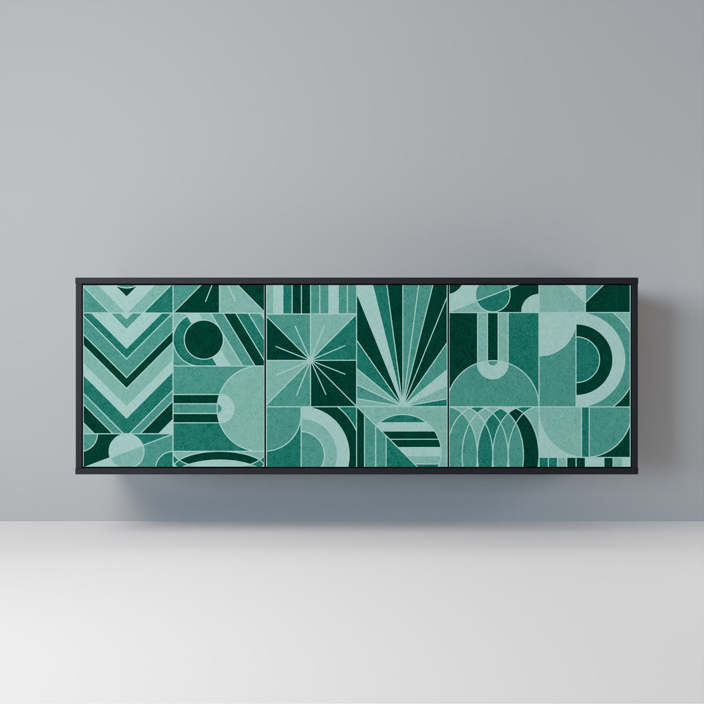 Buffet 3 portes HARMONIC GRID finition noire