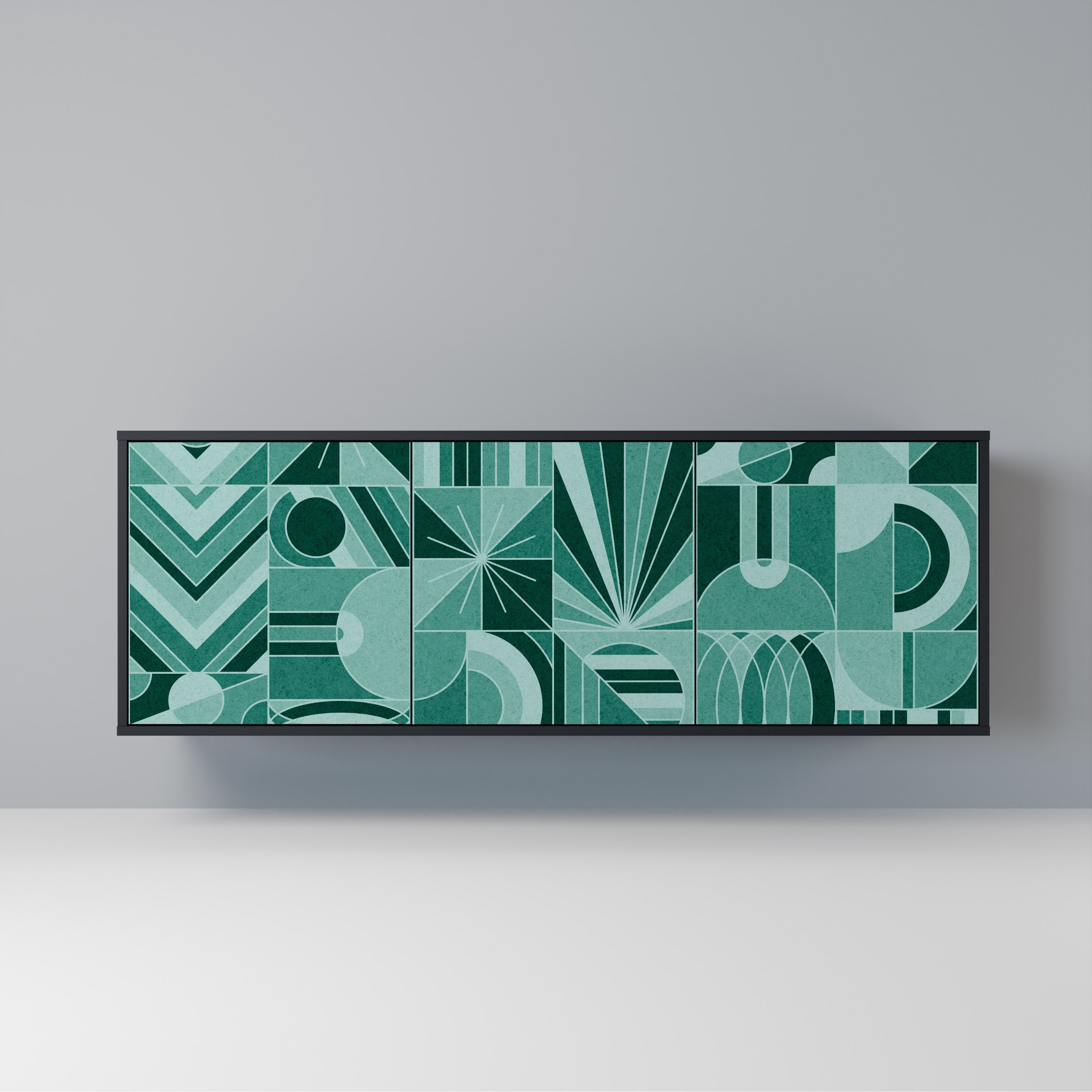 Buffet 3 portes HARMONIC GRID finition noire