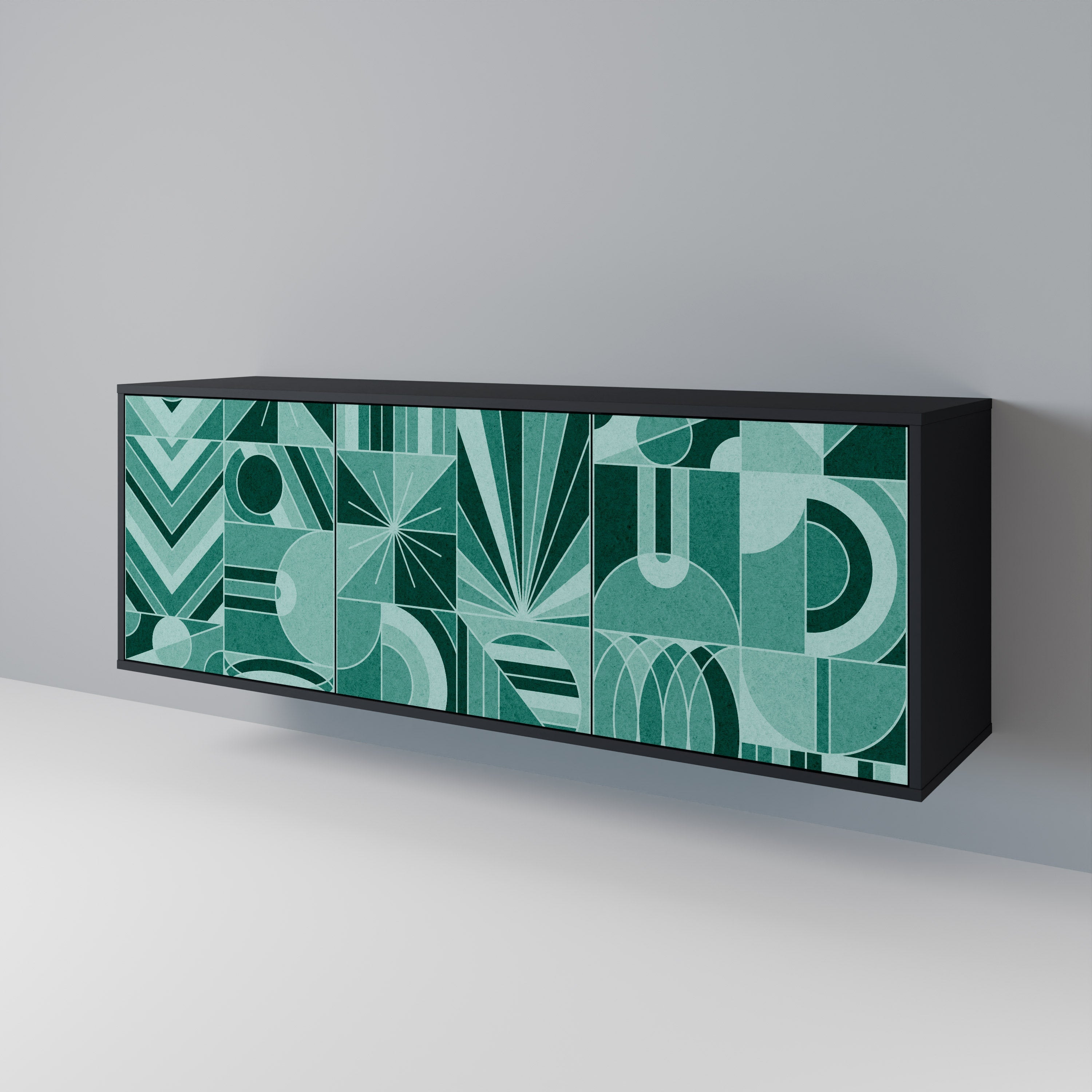 Buffet 3 portes HARMONIC GRID finition noire