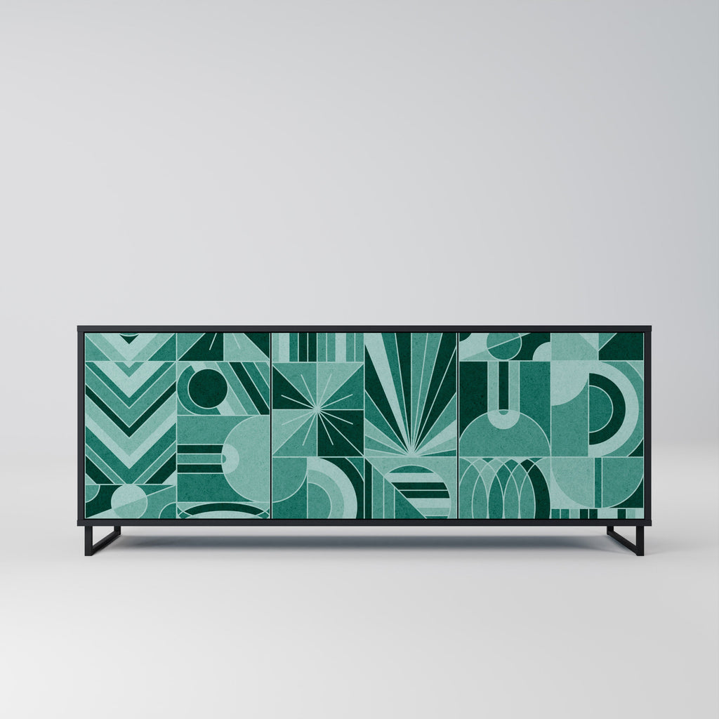 Buffet 3 portes HARMONIC GRID finition noire