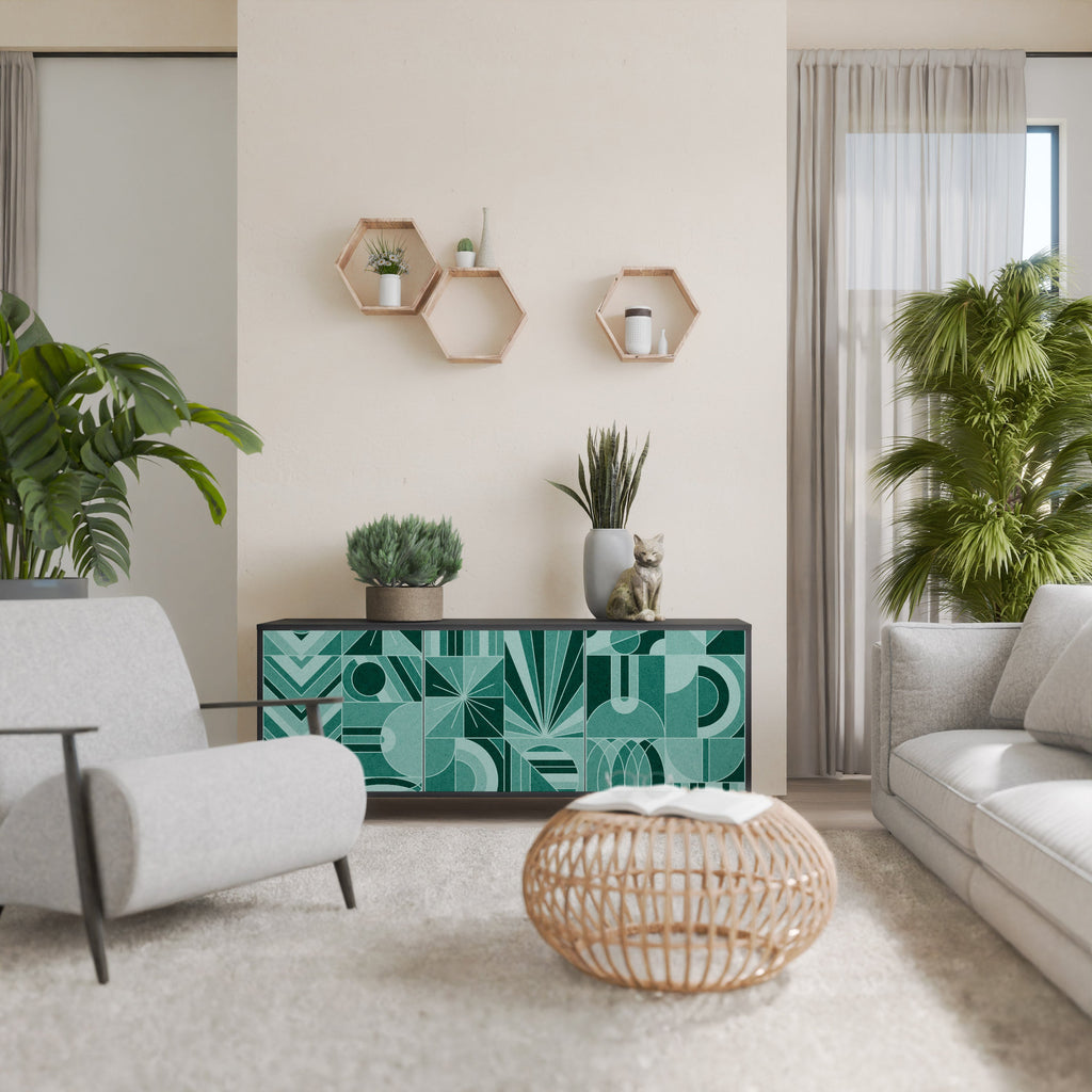 Buffet 3 portes HARMONIC GRID finition noire