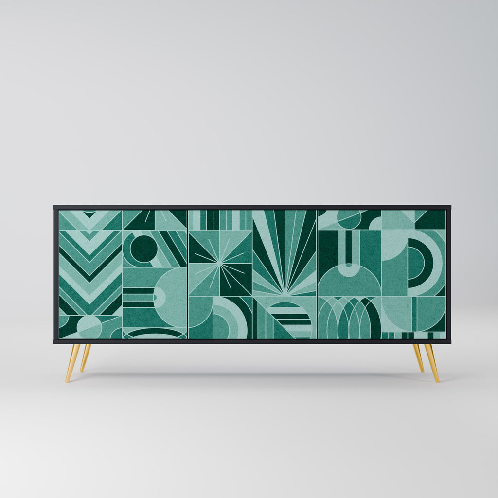 Buffet 3 portes HARMONIC GRID finition noire