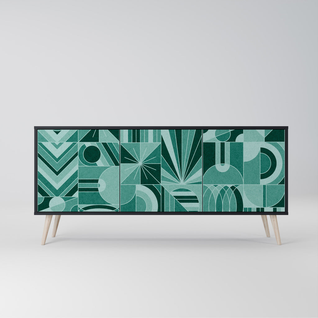 Buffet 3 portes HARMONIC GRID finition noire