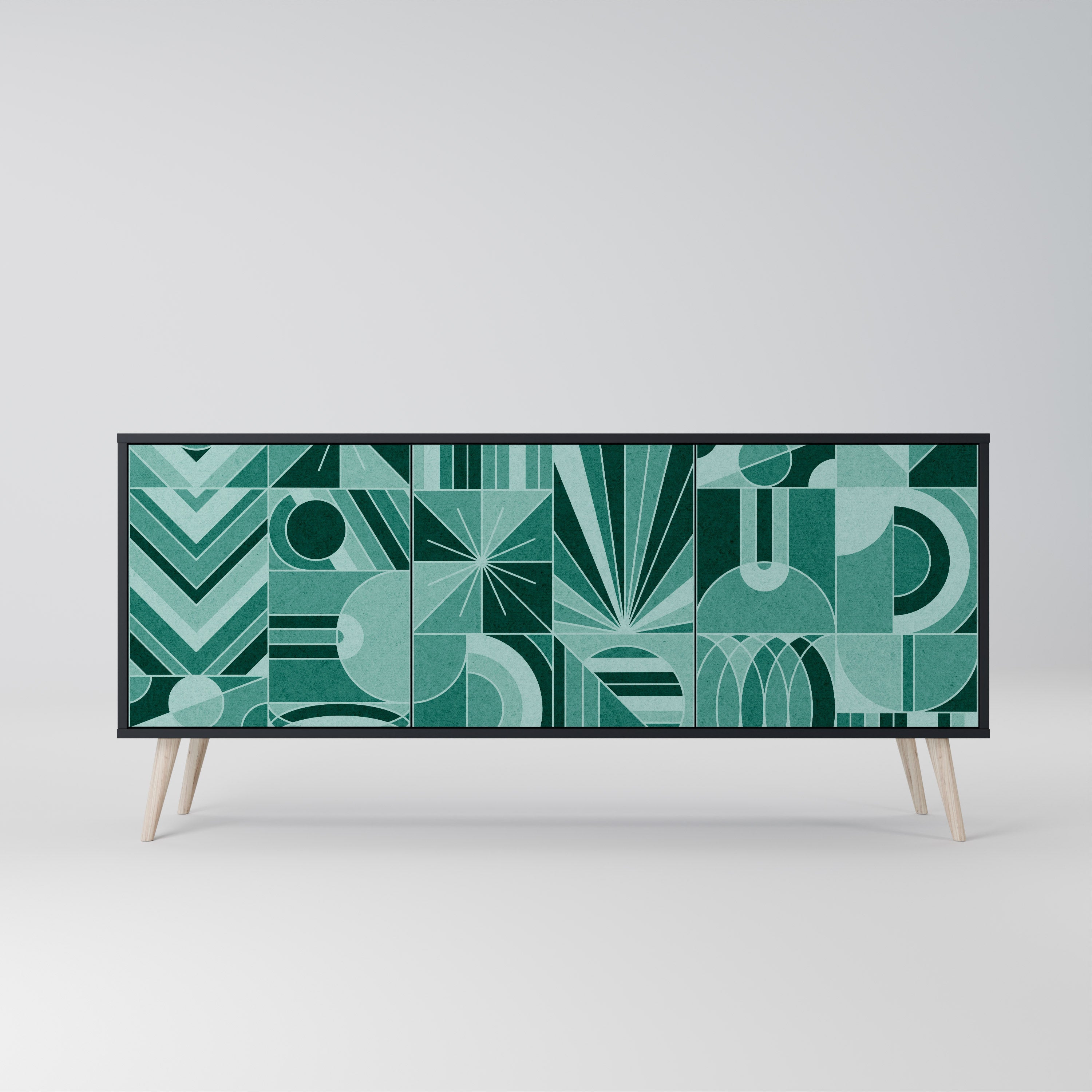 Buffet 3 portes HARMONIC GRID finition noire