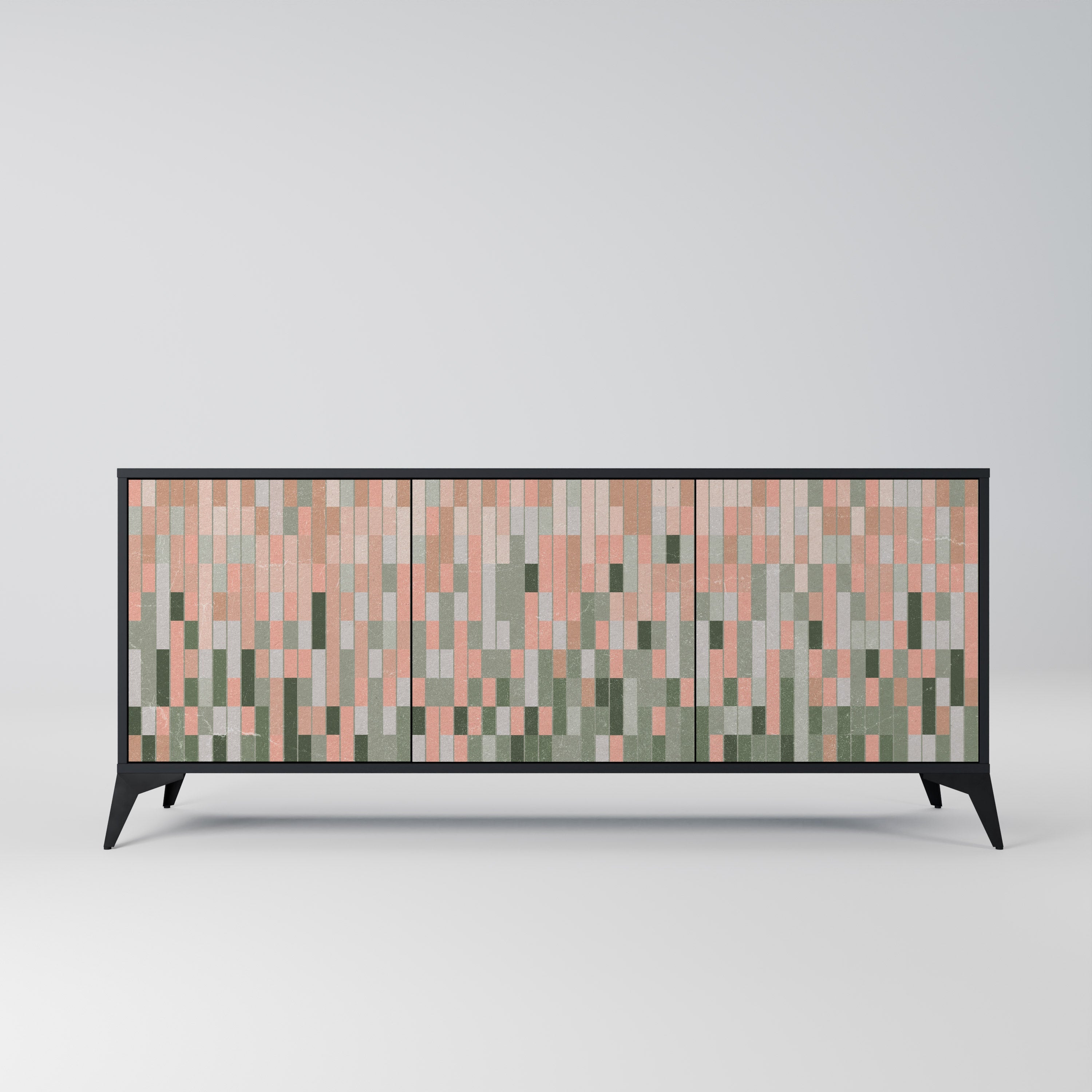 CONSTRUIRE LE FUTUR Buffet 3 portes en finition noire