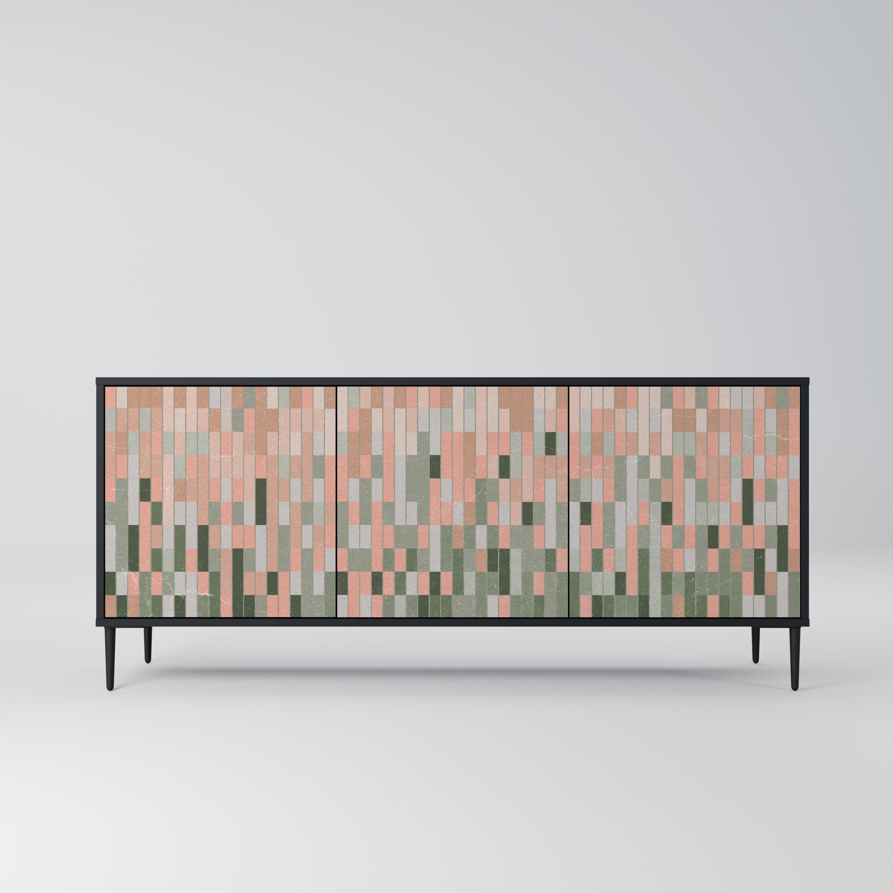 CONSTRUIRE LE FUTUR Buffet 3 portes en finition noire