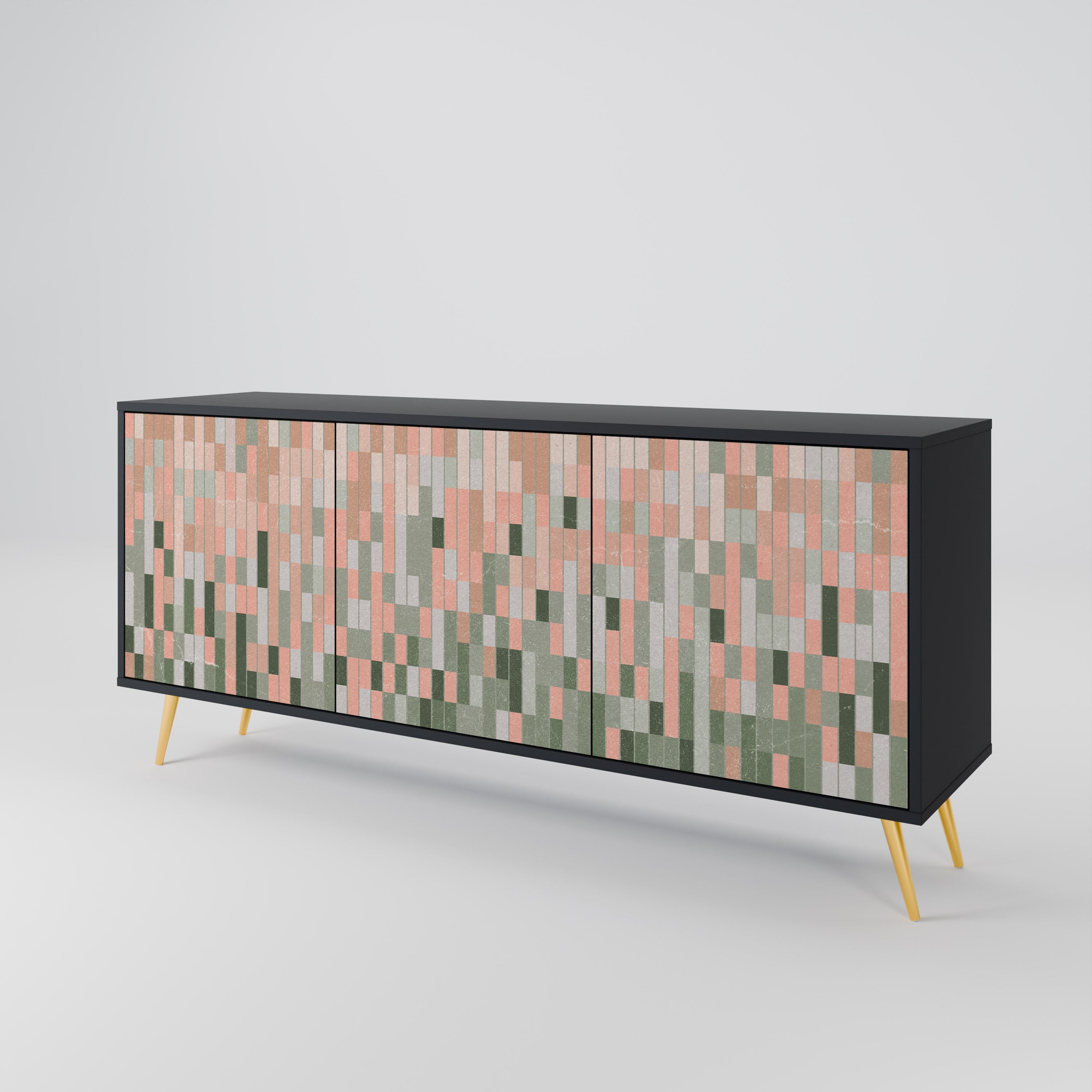 CONSTRUIRE LE FUTUR Buffet 3 portes en finition noire