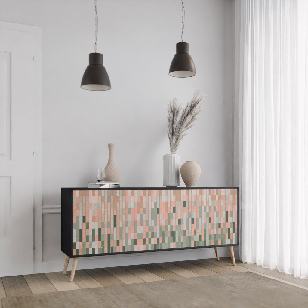 CONSTRUIRE LE FUTUR Buffet 3 portes en finition noire