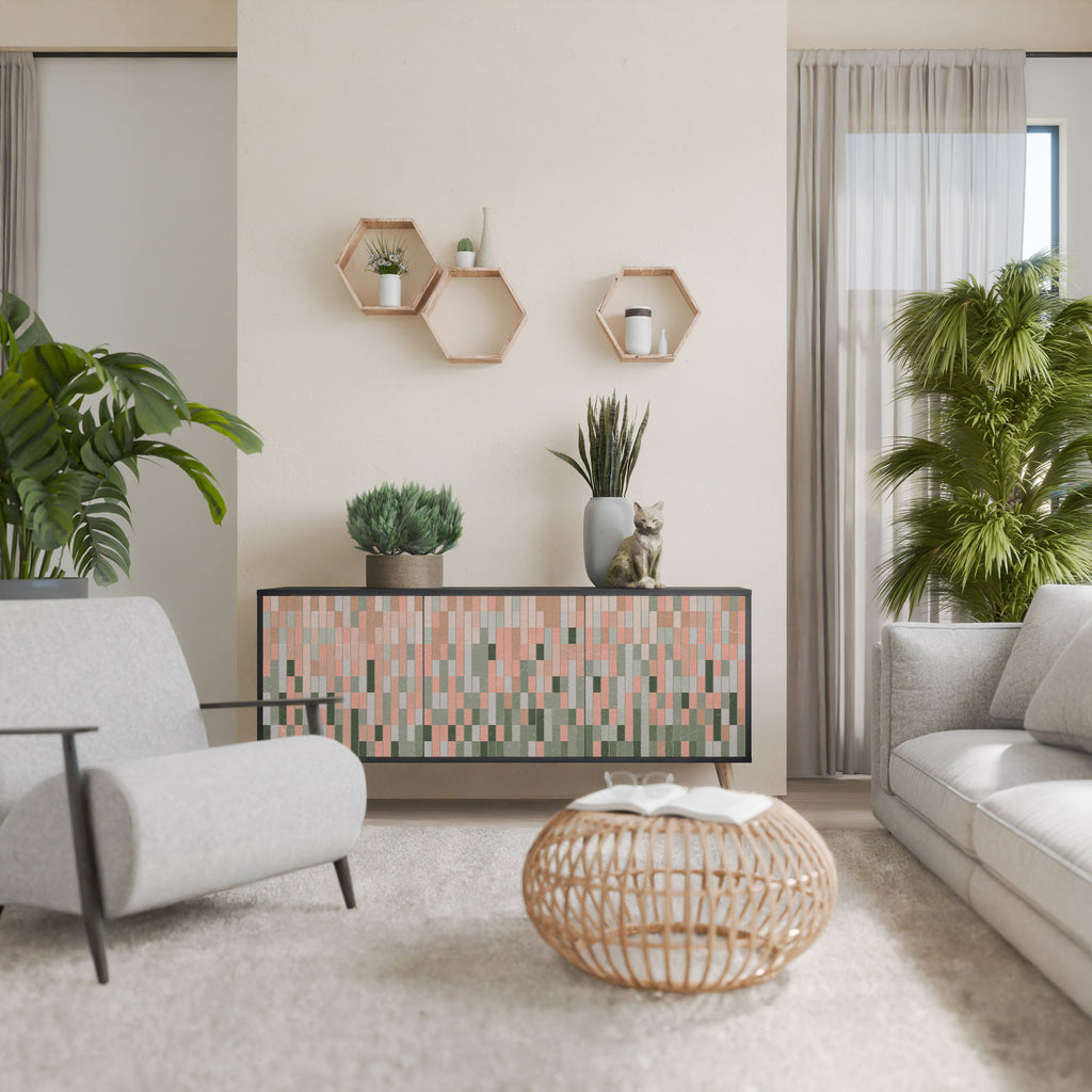 CONSTRUIRE LE FUTUR Buffet 3 portes en finition noire