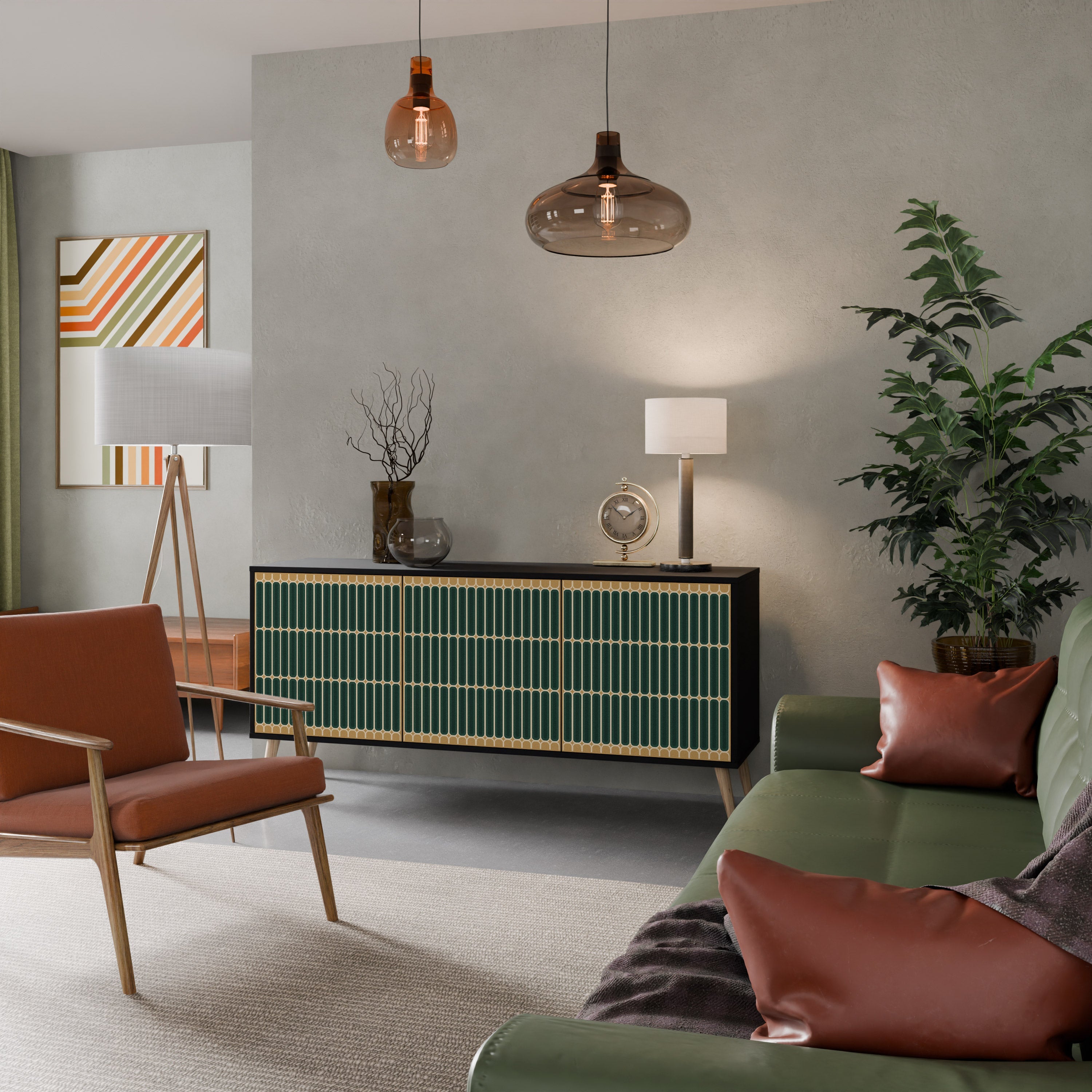 Buffet 3 portes ILUSION GATE finition noire