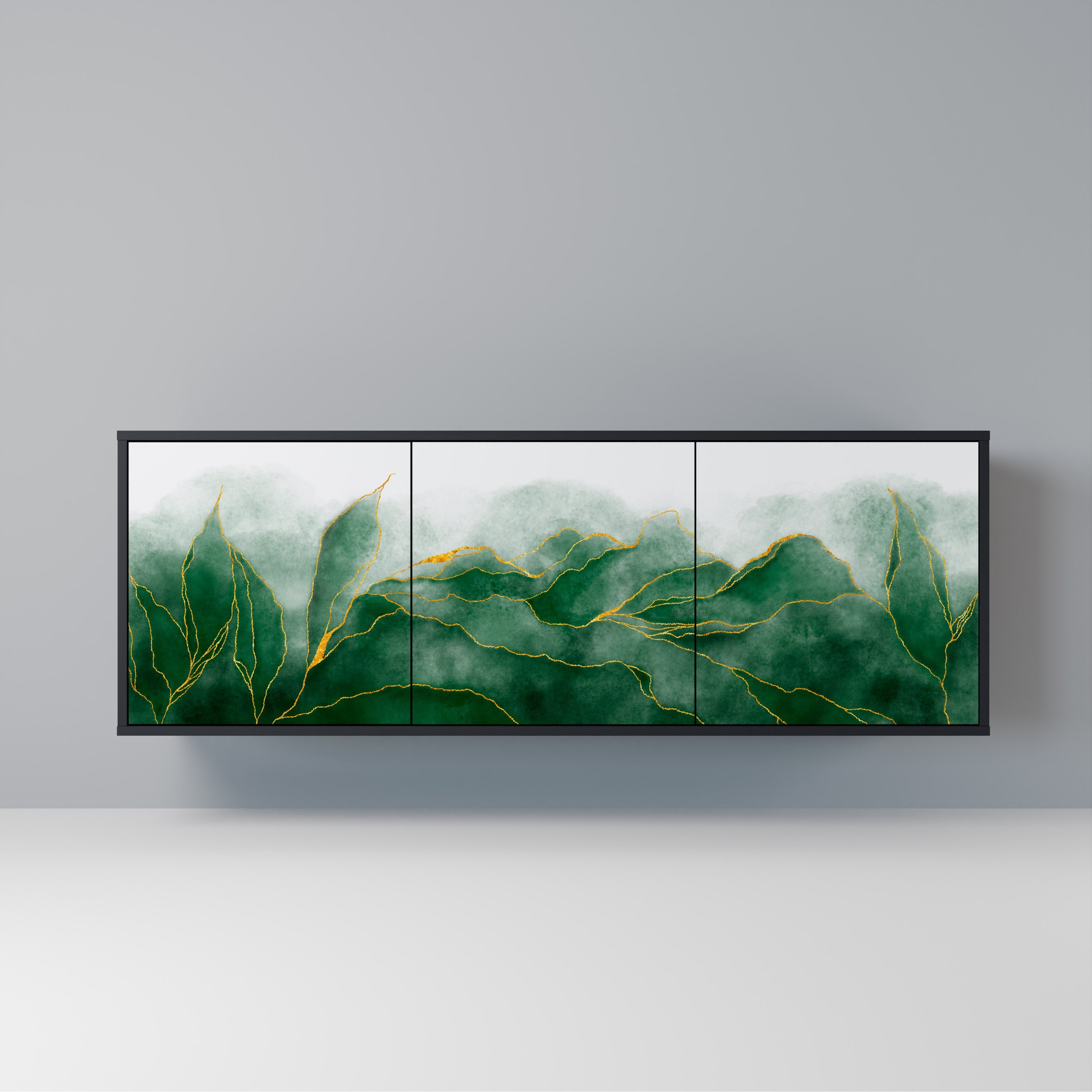 Buffet 3 portes EXPENSIVE NATURE en finition noire