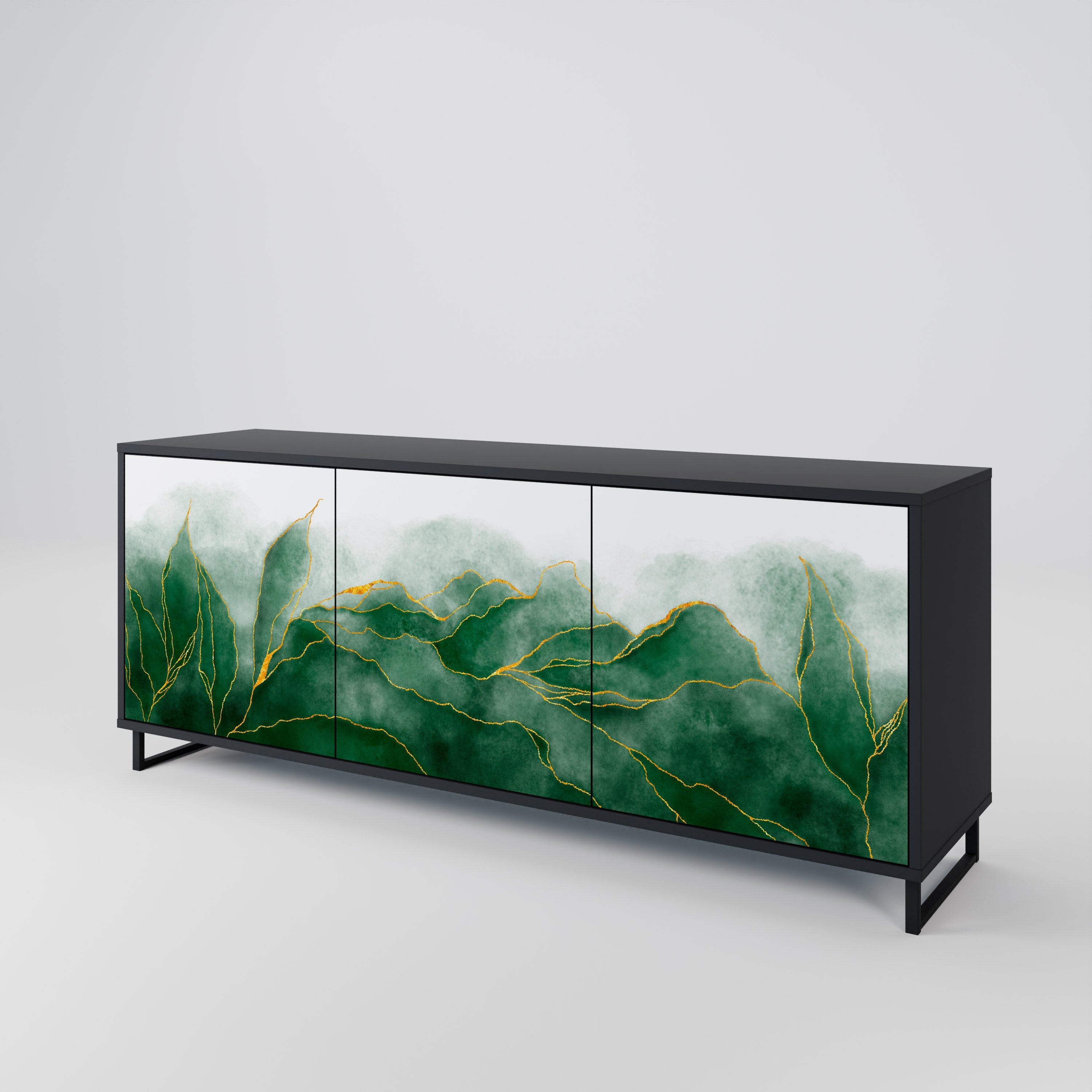 Buffet 3 portes EXPENSIVE NATURE en finition noire
