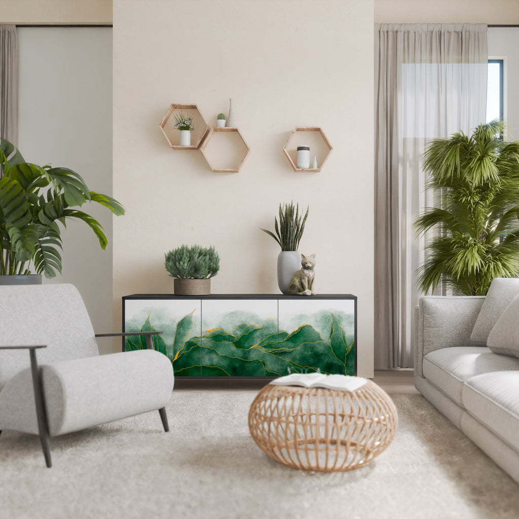 Buffet 3 portes EXPENSIVE NATURE en finition noire