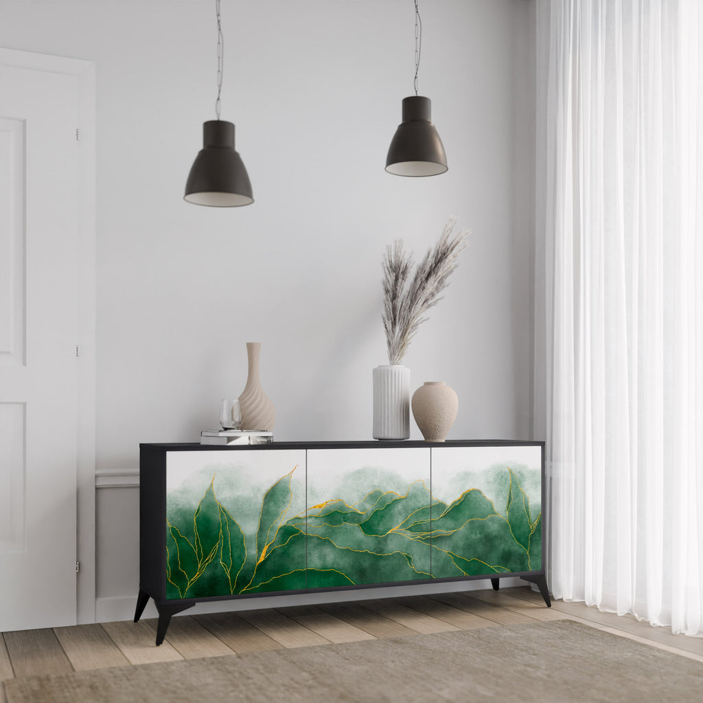 Buffet 3 portes EXPENSIVE NATURE en finition noire