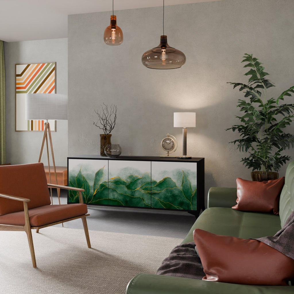 Buffet 3 portes EXPENSIVE NATURE en finition noire