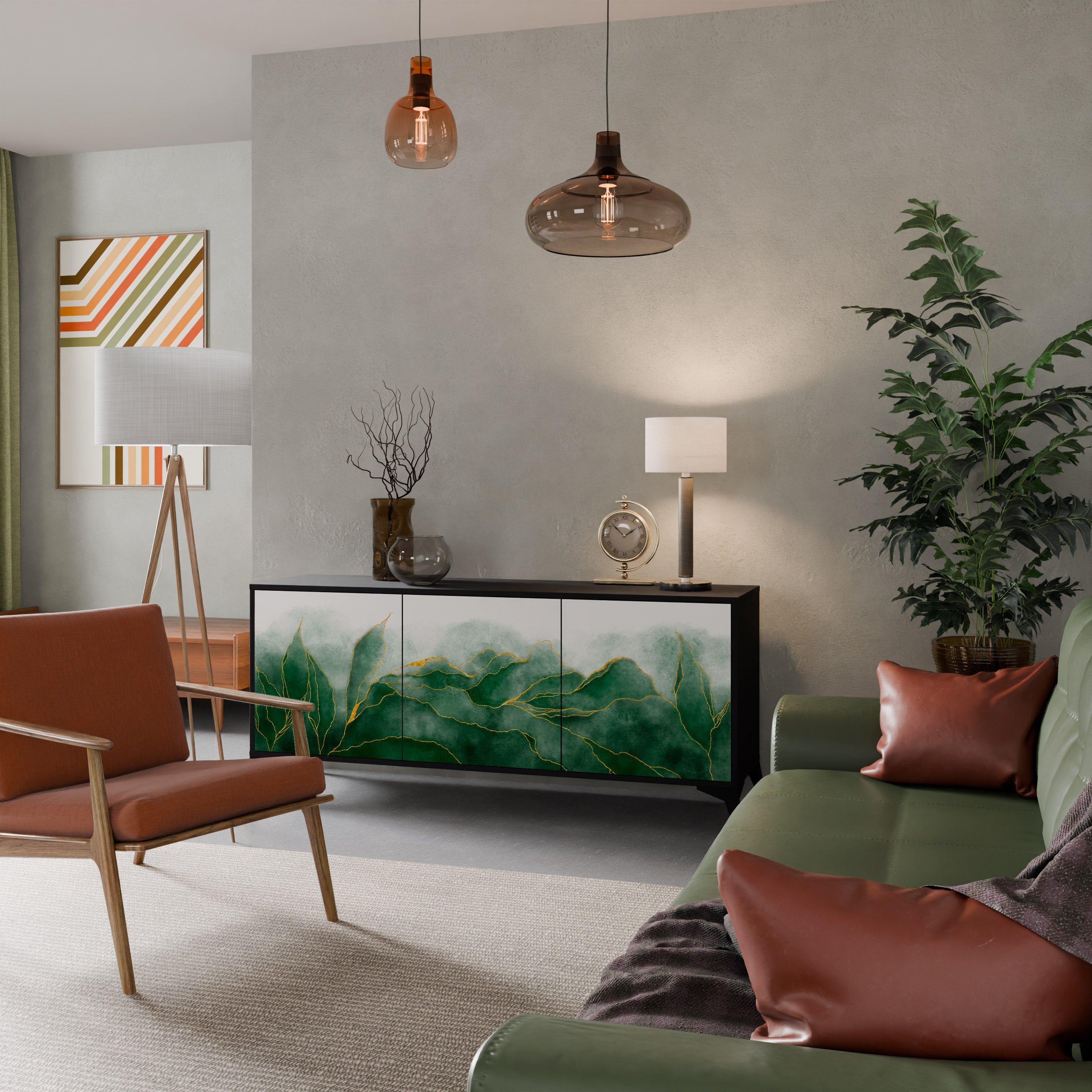 Buffet 3 portes EXPENSIVE NATURE en finition noire