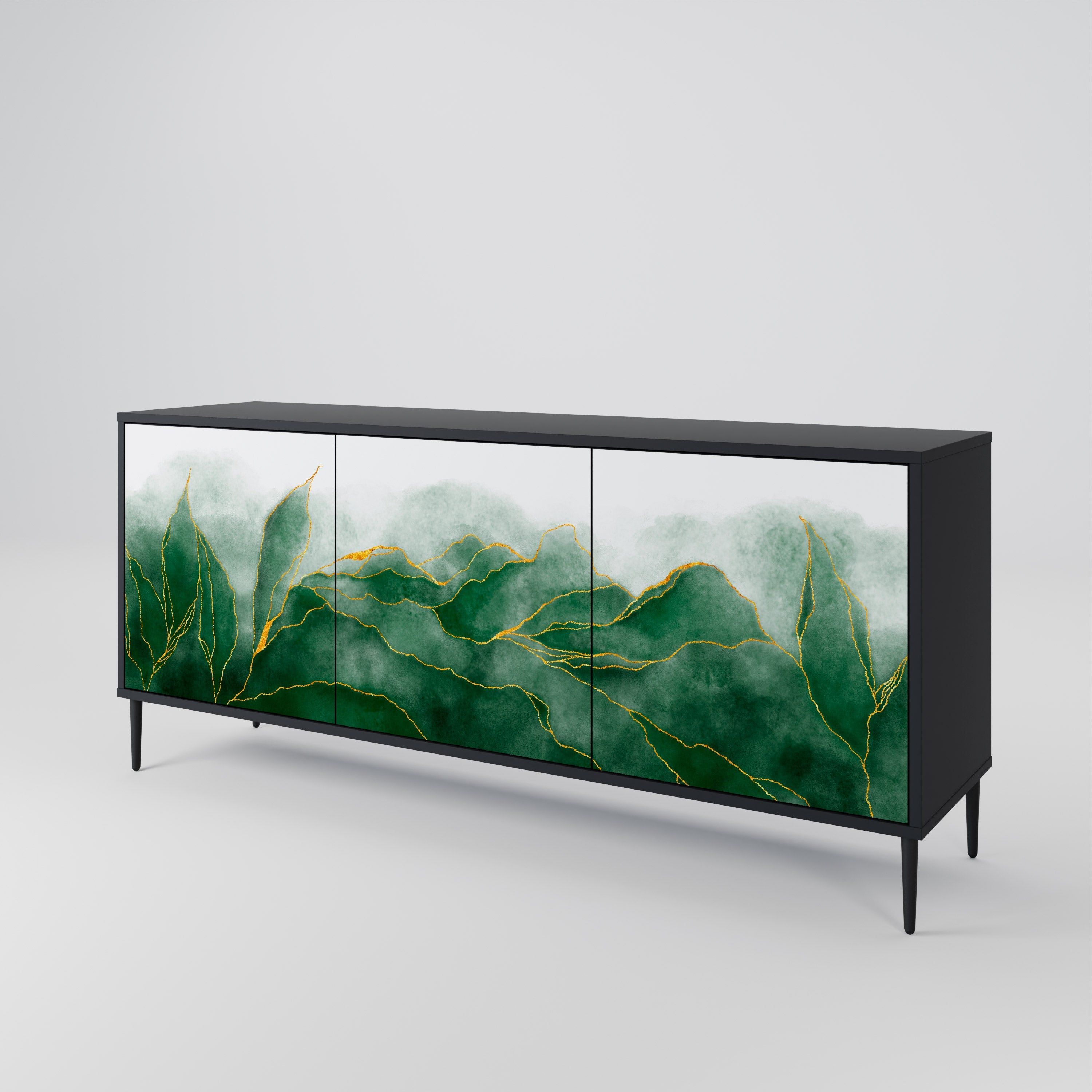 Buffet 3 portes EXPENSIVE NATURE en finition noire