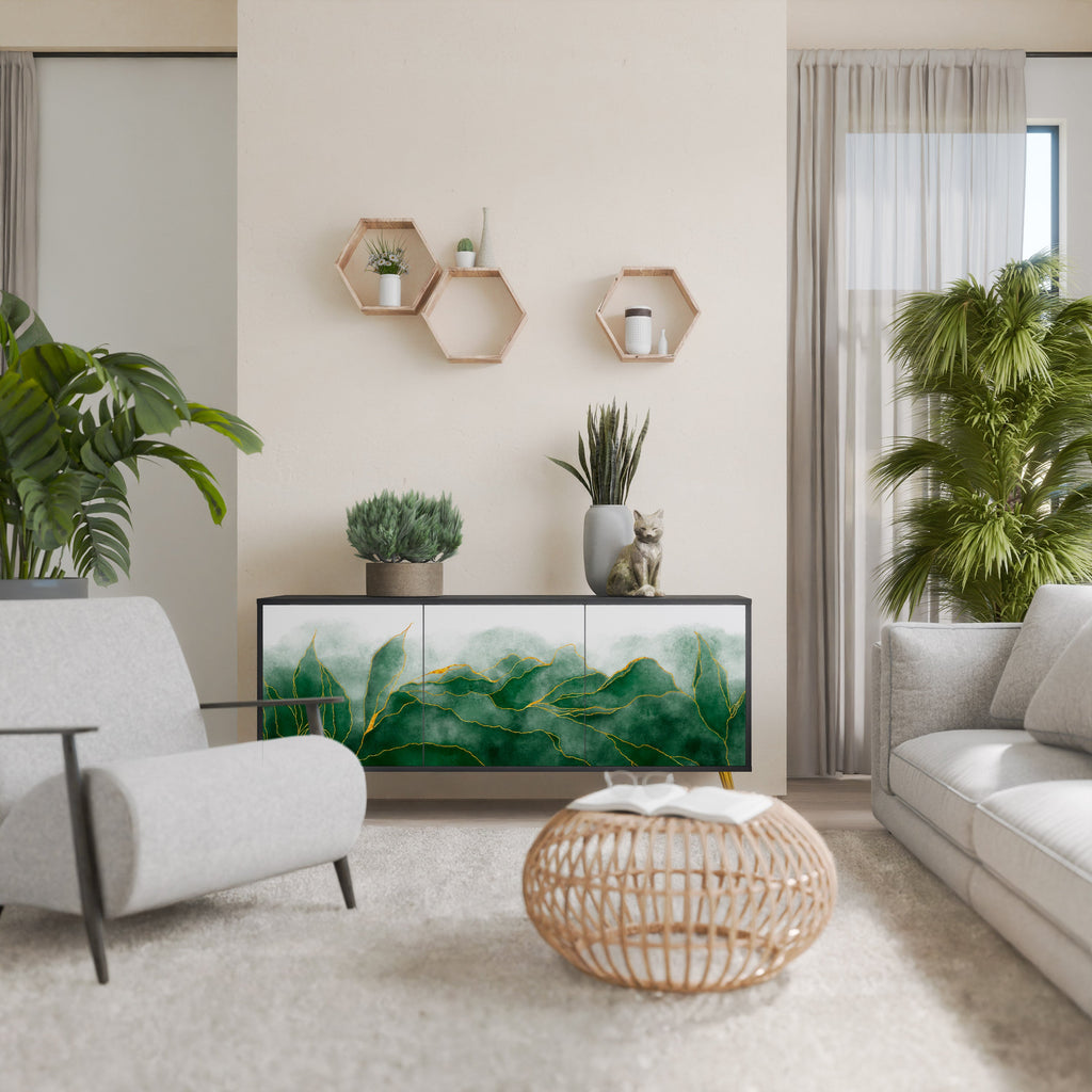 Buffet 3 portes EXPENSIVE NATURE en finition noire