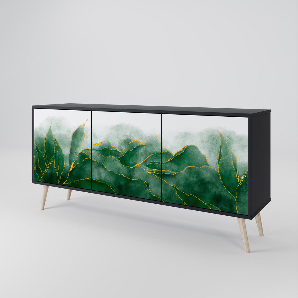 Buffet 3 portes EXPENSIVE NATURE en finition noire