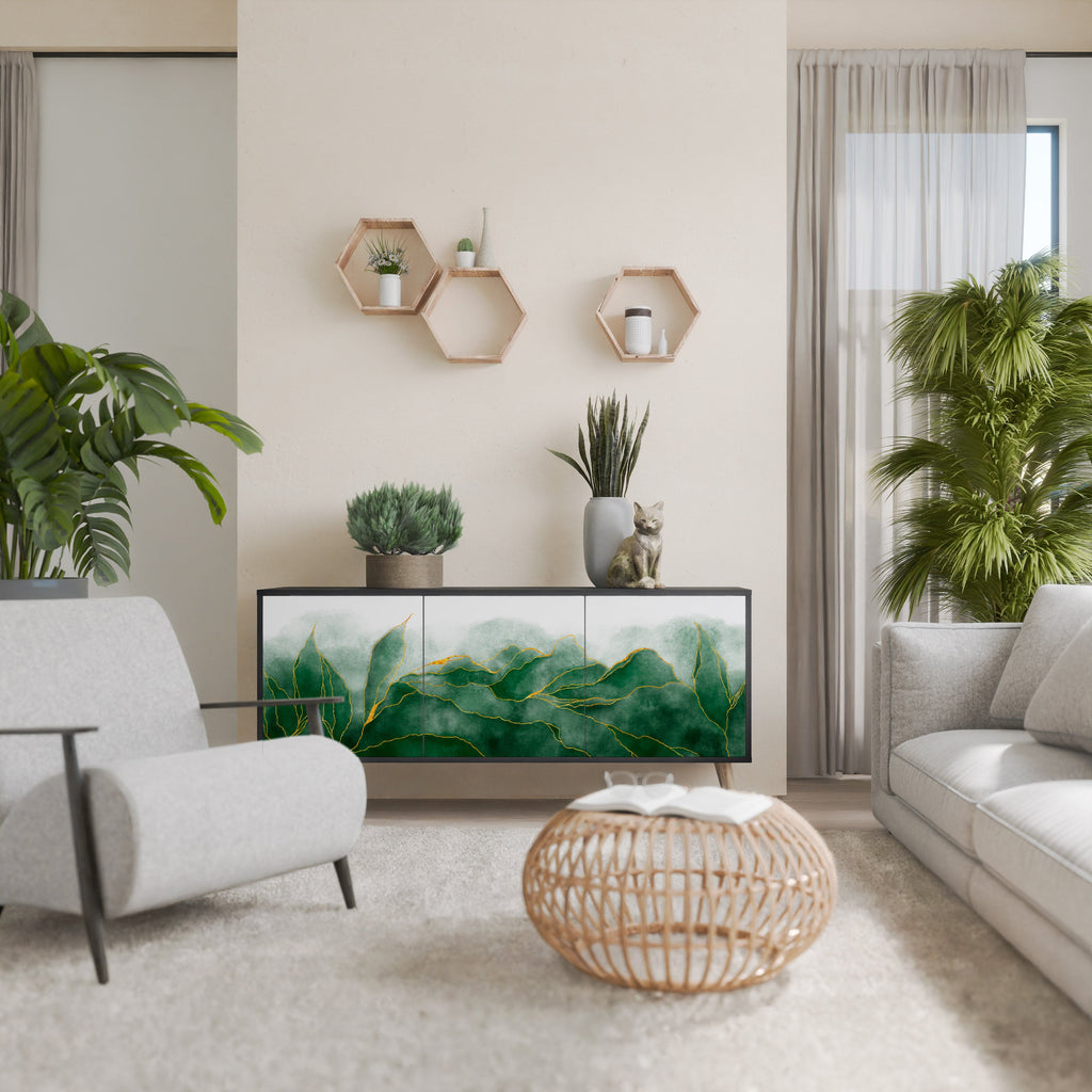 Buffet 3 portes EXPENSIVE NATURE en finition noire