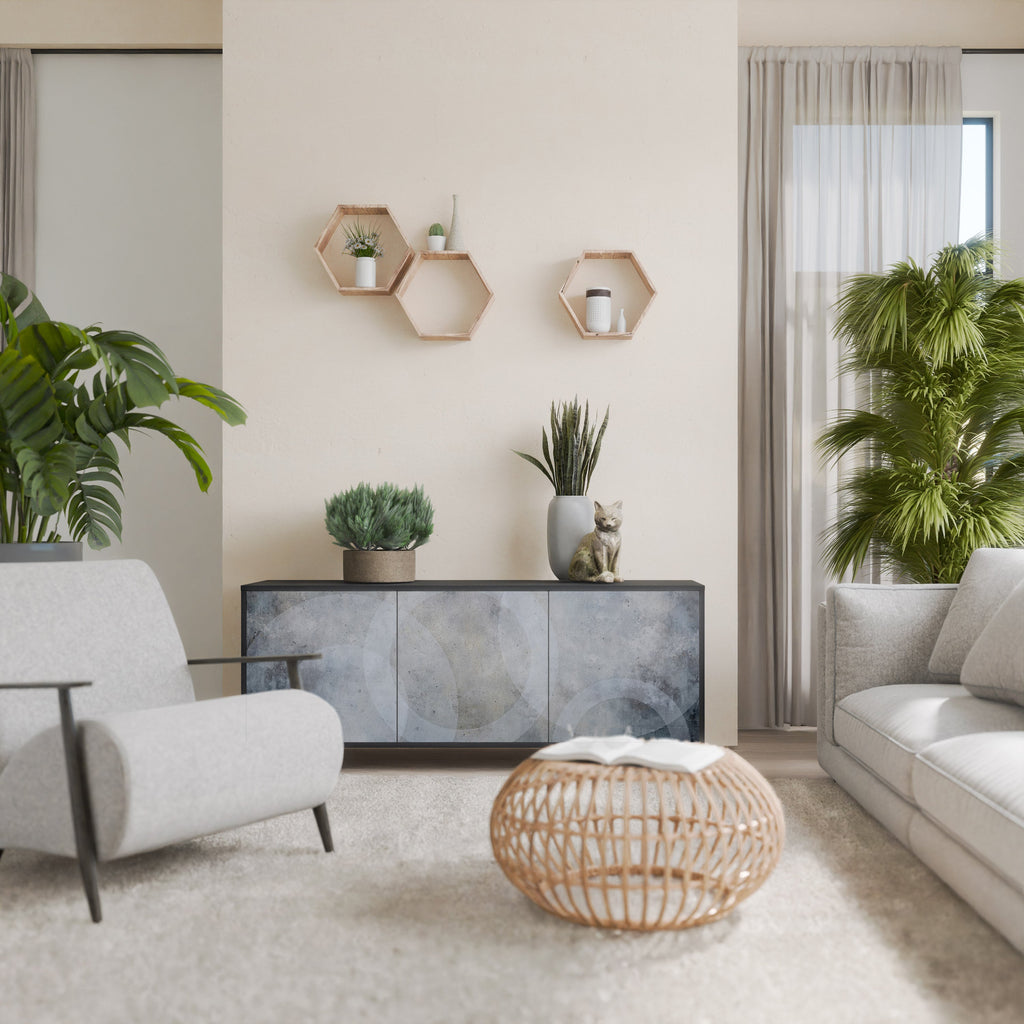 Buffet 3 portes MUTED ARC en finition noire