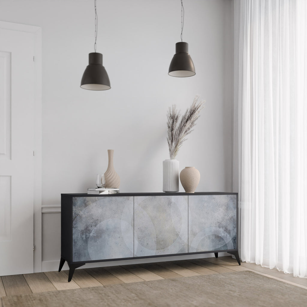Buffet 3 portes MUTED ARC en finition noire