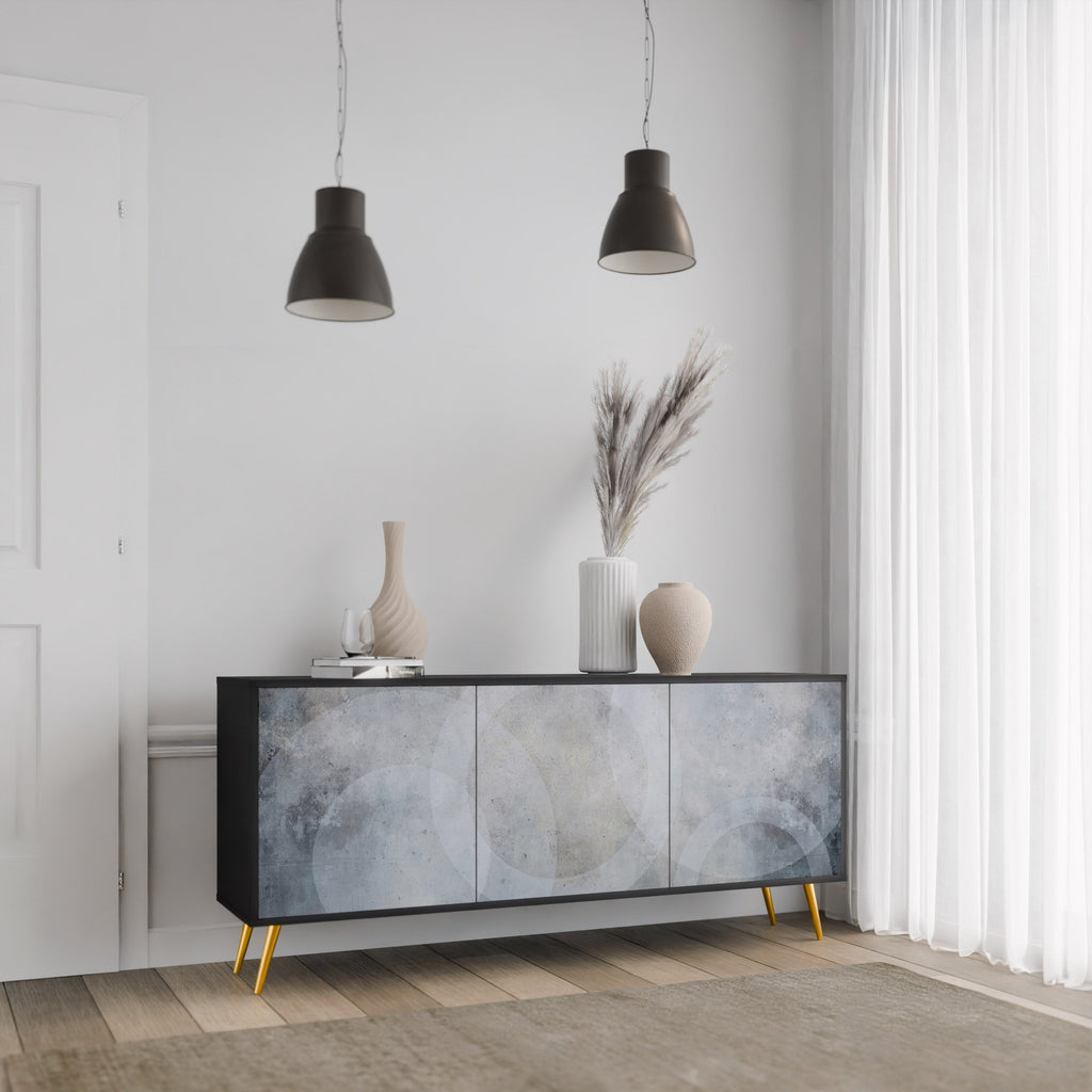 Buffet 3 portes MUTED ARC en finition noire