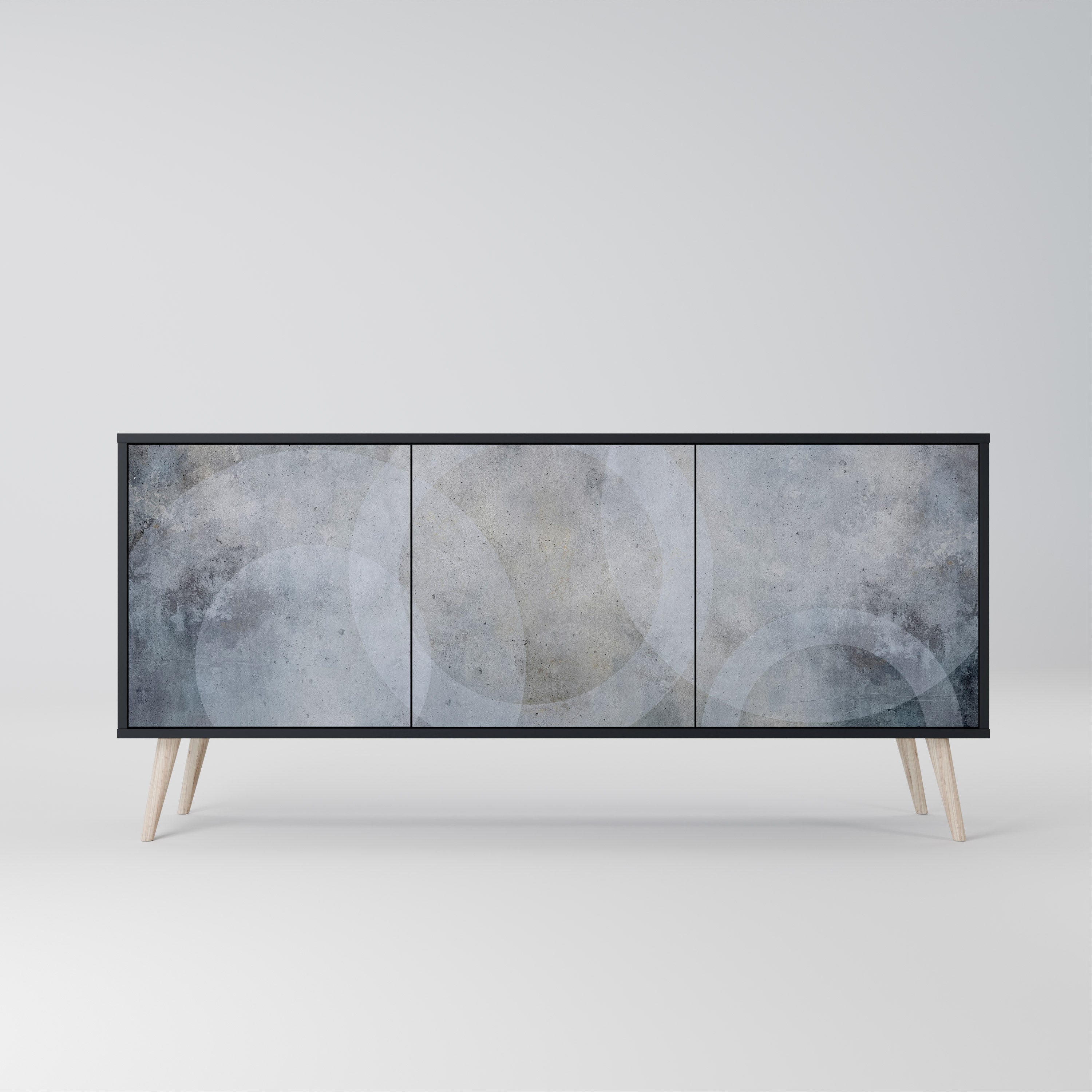 Buffet 3 portes MUTED ARC en finition noire