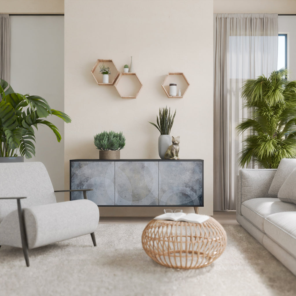 Buffet 3 portes MUTED ARC en finition noire