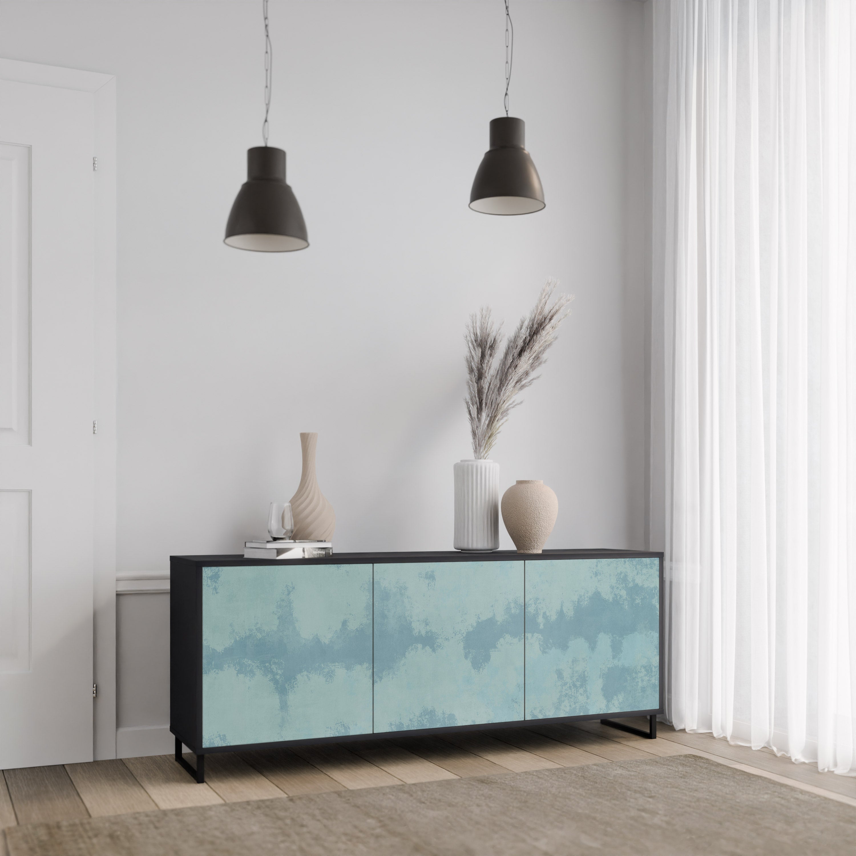 Buffet 3 portes SKY WASH finition noire