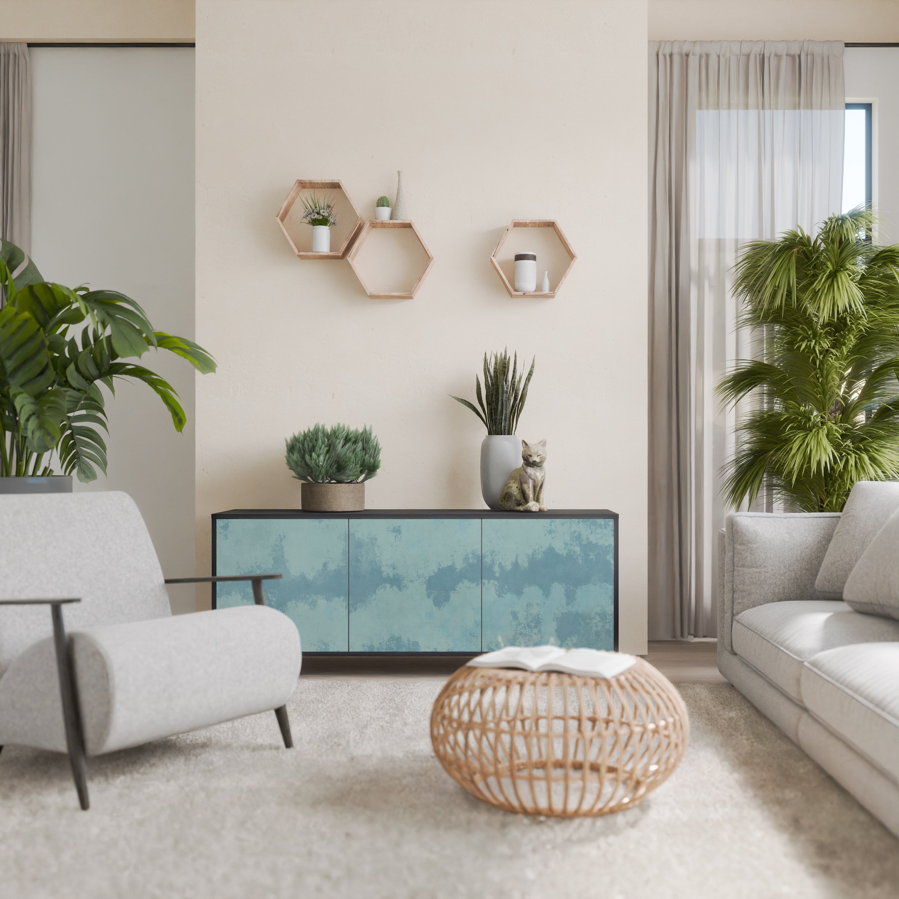 Buffet 3 portes SKY WASH finition noire