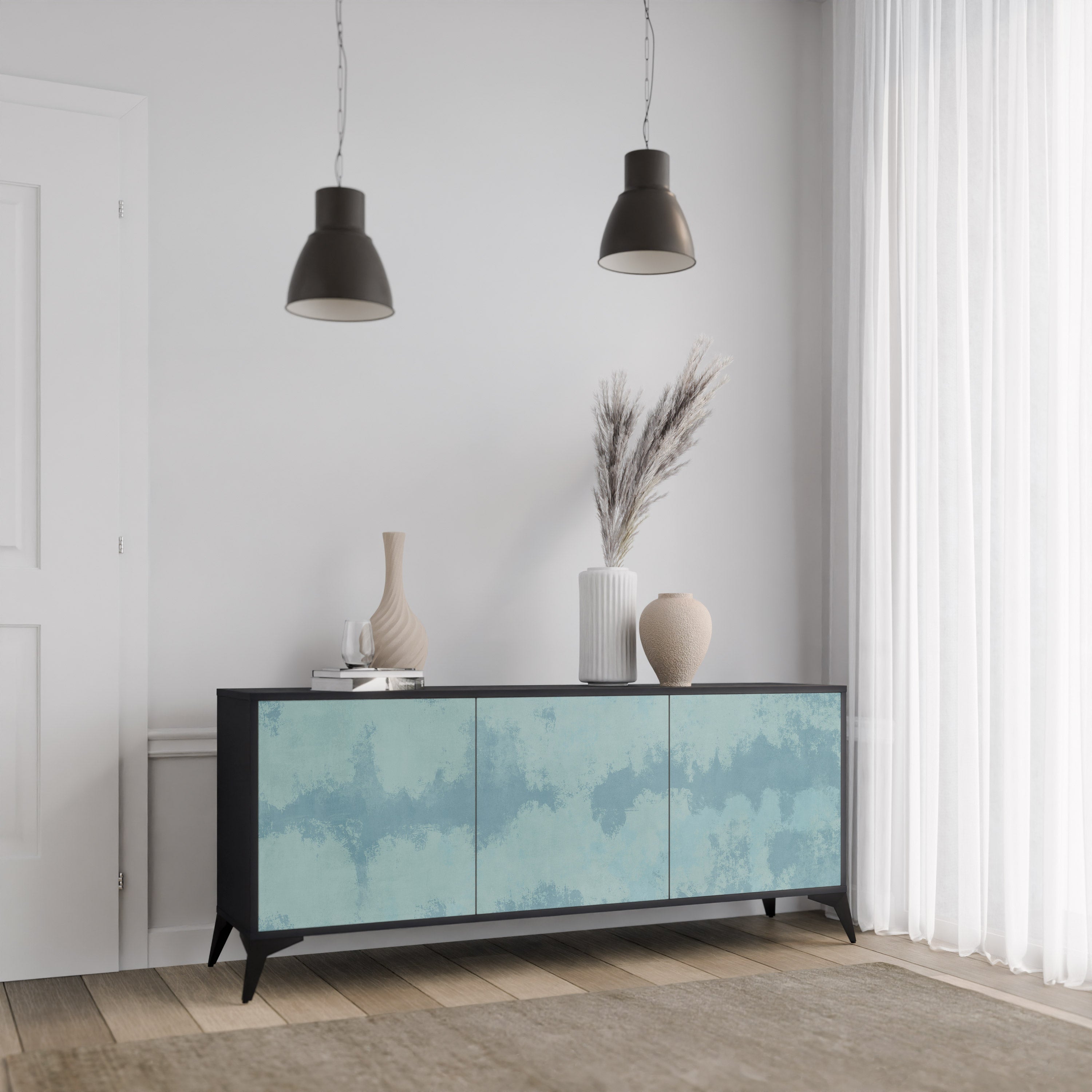 Buffet 3 portes SKY WASH finition noire
