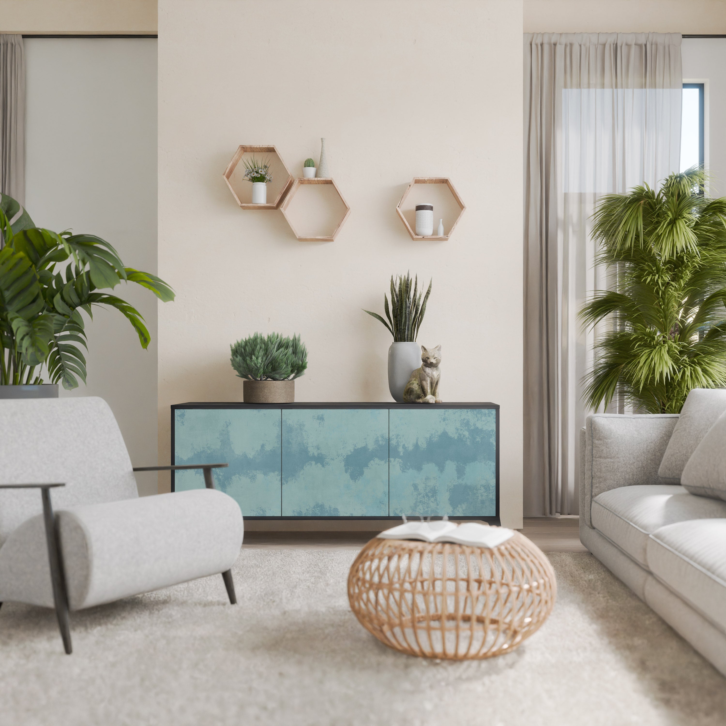 Buffet 3 portes SKY WASH finition noire