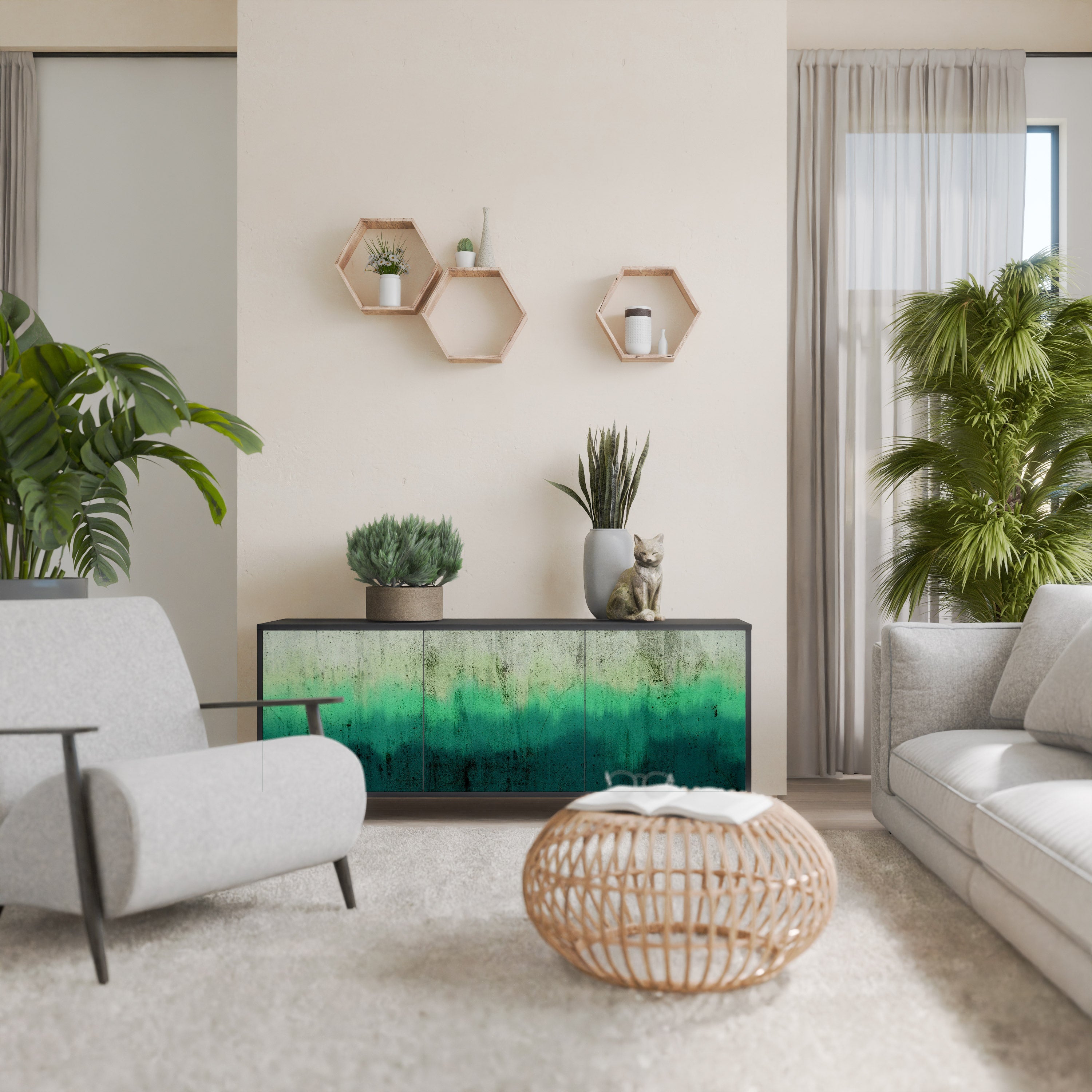 Buffet 3 portes NORTHERN LIGHTS finition noire