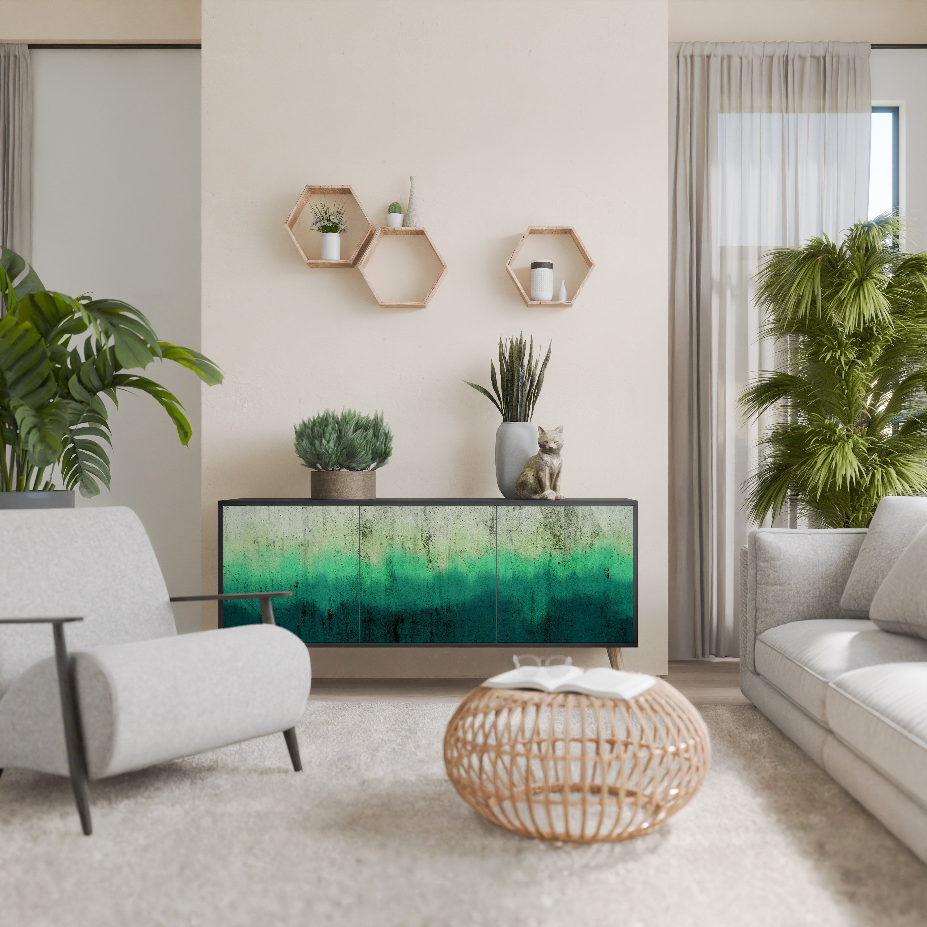 Buffet 3 portes NORTHERN LIGHTS finition noire