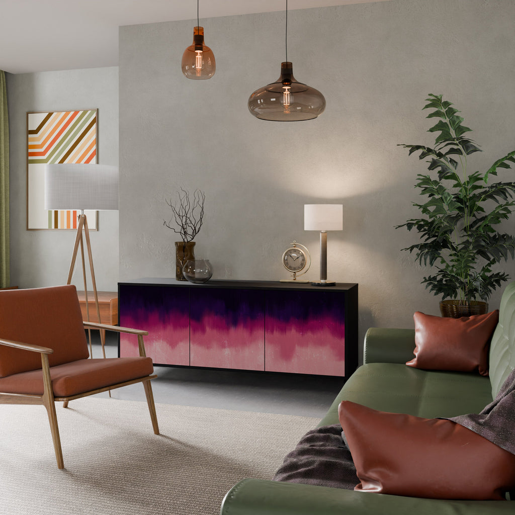 Buffet 3 portes AURORA BOREALIS finition noire