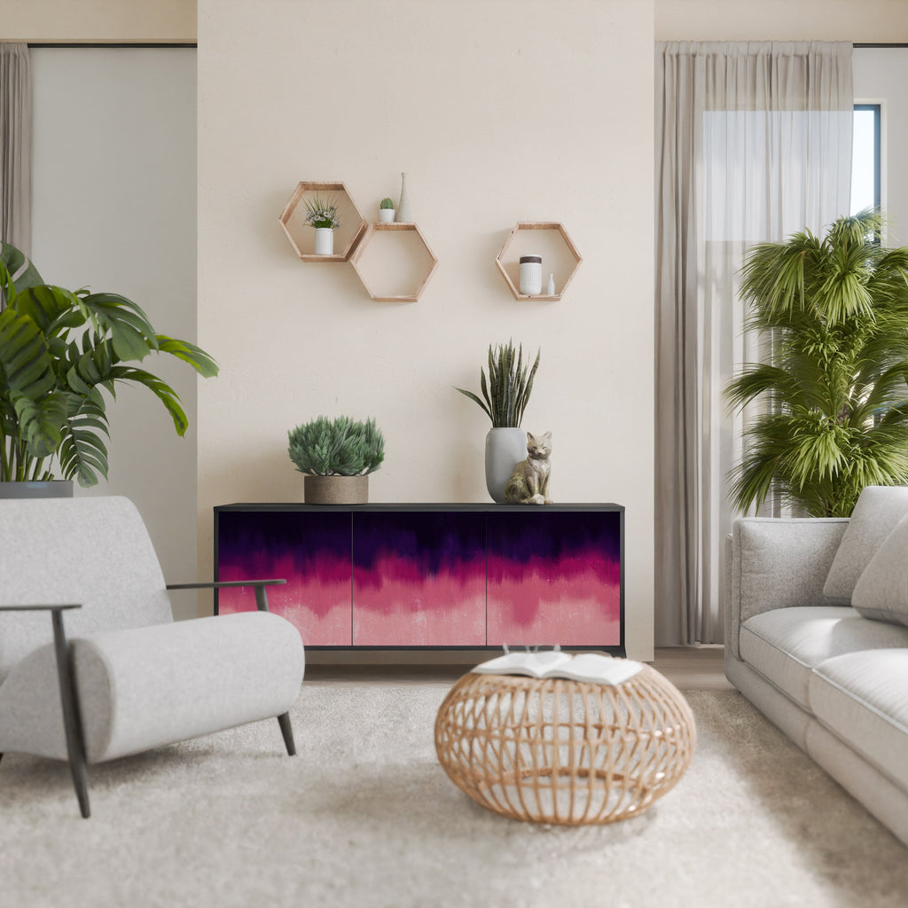 Buffet 3 portes AURORA BOREALIS finition noire